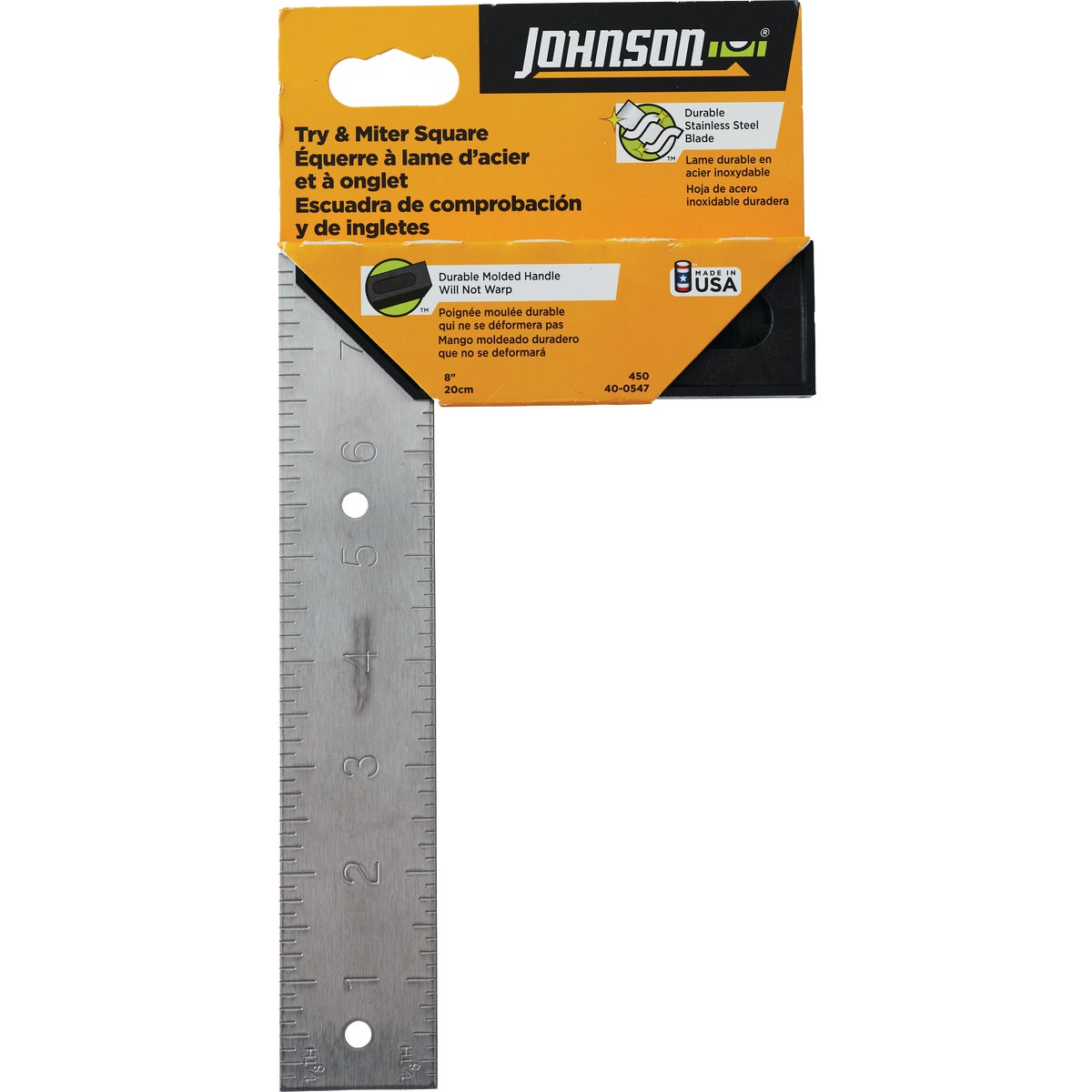 Johnson Level 8 In. L English Struco-Cast Mitre/Try Square Image 2