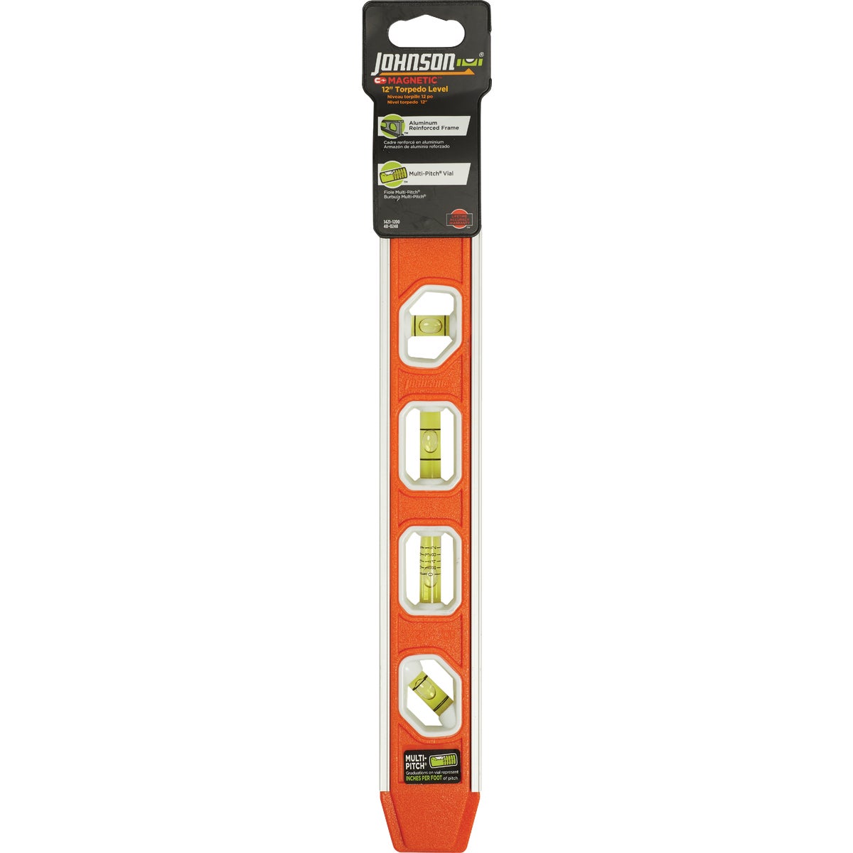 Johnson Level 12 In. Aluminum Reinforced Magnetic Torpedo Level Image 2