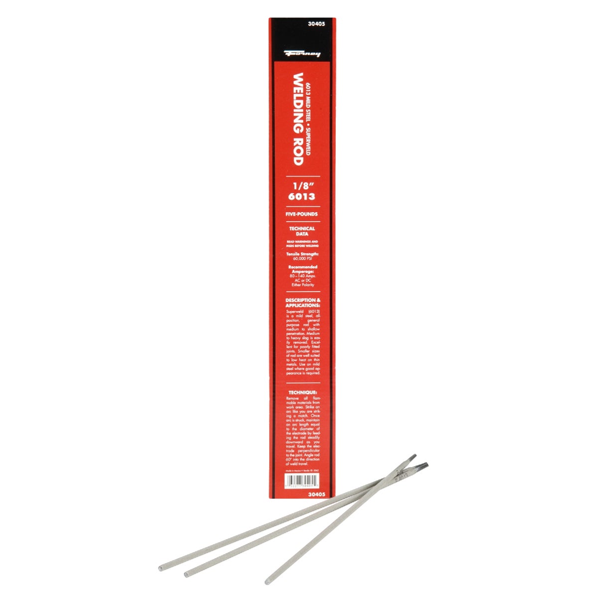 Forney E6013 Mild Steel General Purpose Electrode, 1/8 In., 5 Lb. Image 2
