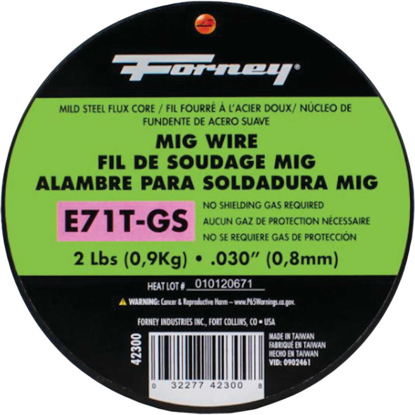 Forney E71T-GS 0.030 In. Flux Core Mild Steel Mig Wire, 2 Lb. Image 1