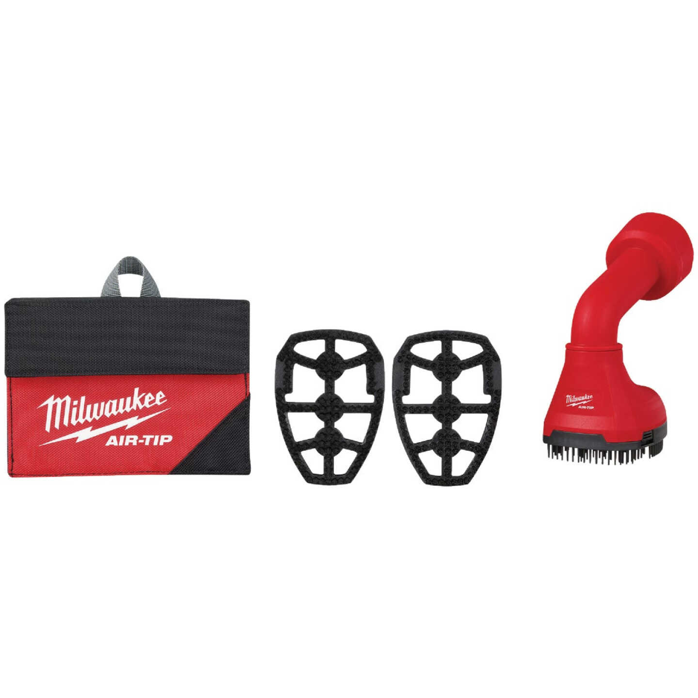 Milwaukee AIR-TIP 1-1/4 In. - 2-1/2 In. Red Plastic Swiveling Palm Vacuum Brush Kit (5-Piece) Image 1