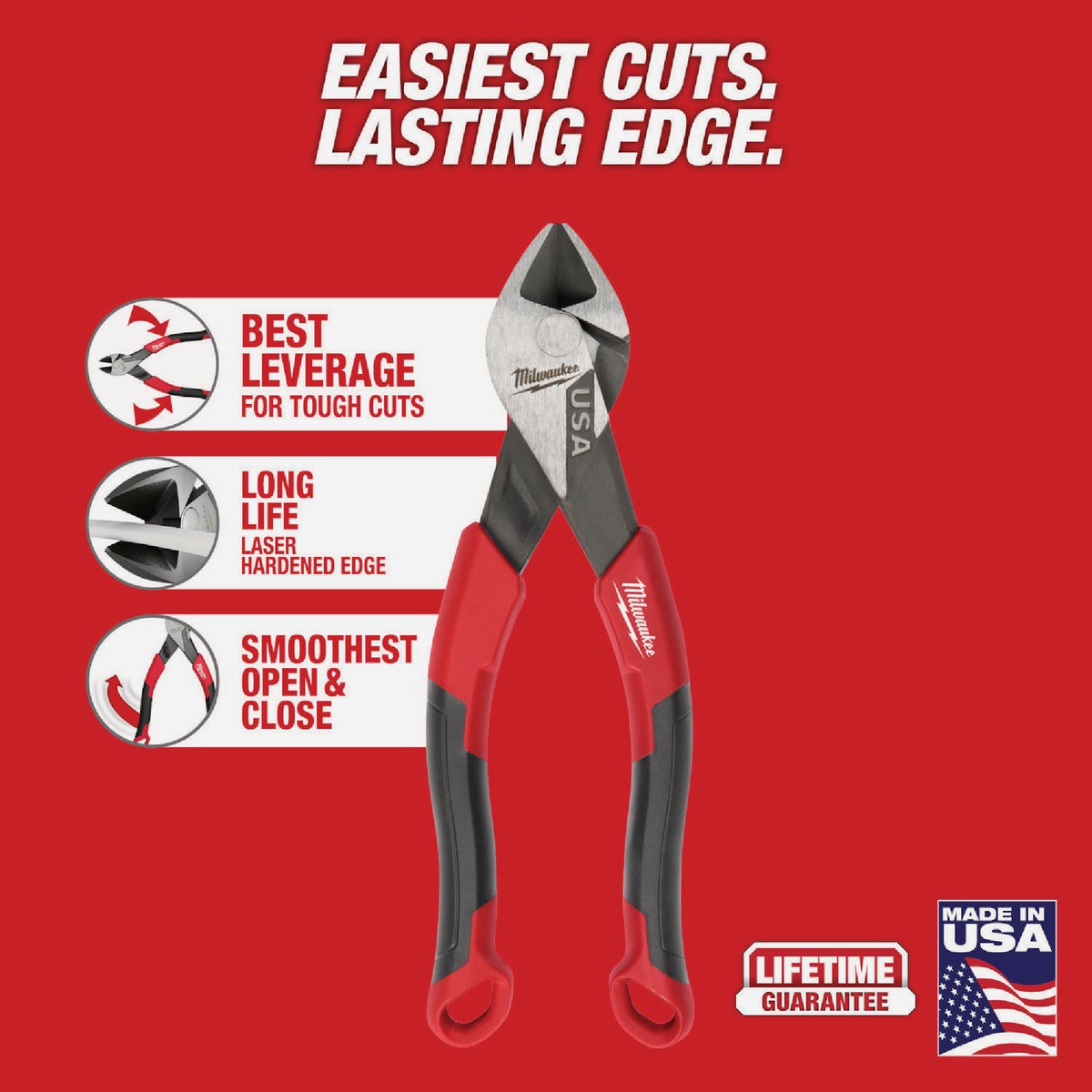 Milwaukee 6 In. Comfort Grip Diagonal Cutting Pliers (USA) Image 5