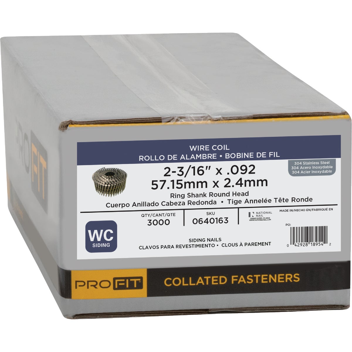 Pro-Fit 2-3/16 In. x 0.092 In. 15 Degree Wire Weld Hot-Dipped Galvanized Smooth Shank Coil Siding Nail (3000 Ct.) Image 2