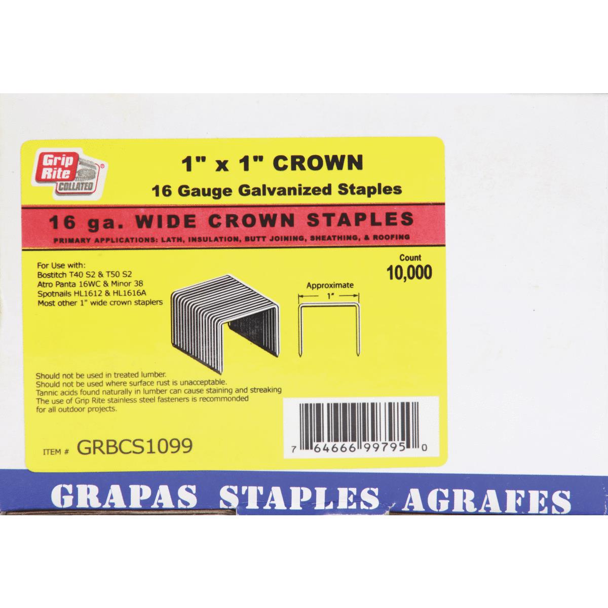 16GA 1X1 GALV STAPLE