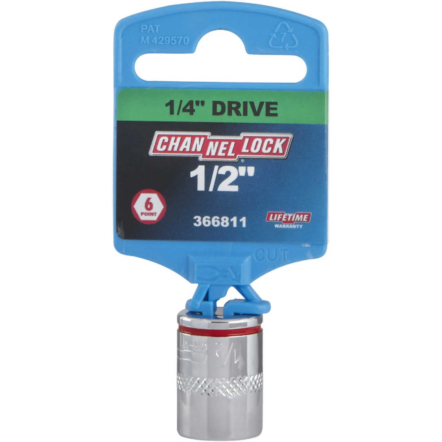 Channellock 1/4 In. Drive 1/2 In. 6-Point Shallow Standard Socket Image 2