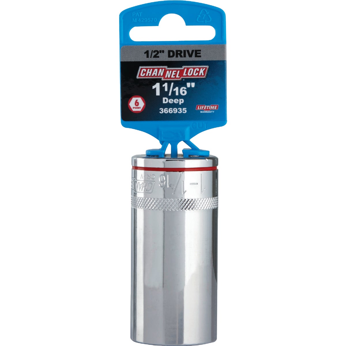 Channellock 1/2 In. Drive 1-1/16 In. 6-Point Deep Standard Socket Image 2