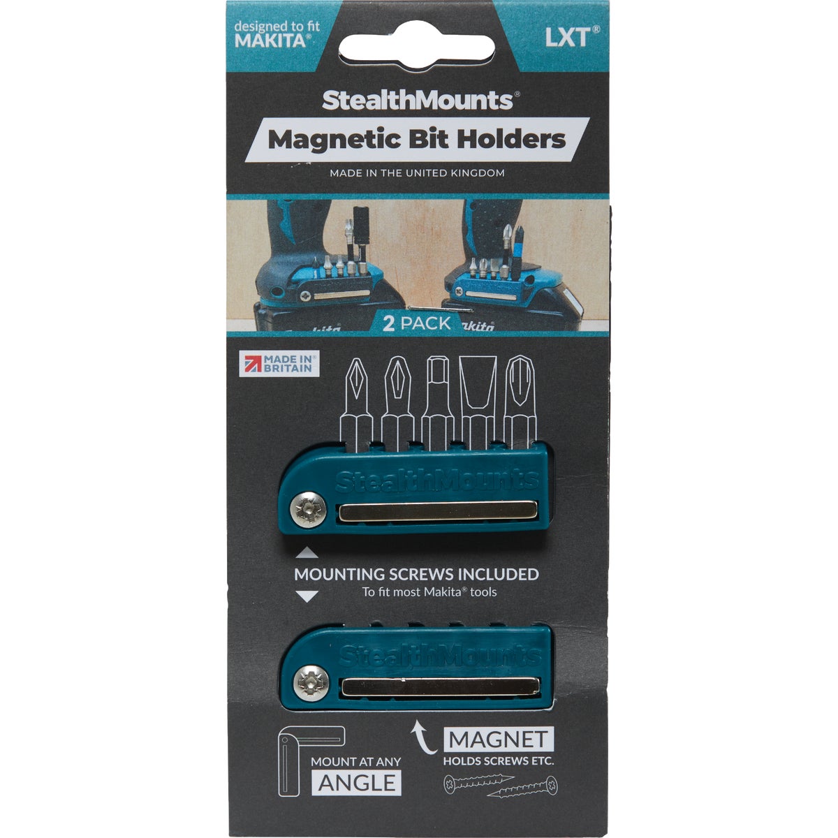 StealthMounts Magnetic Bit Holders for Makita 18/40V (2-Pack) Image 2