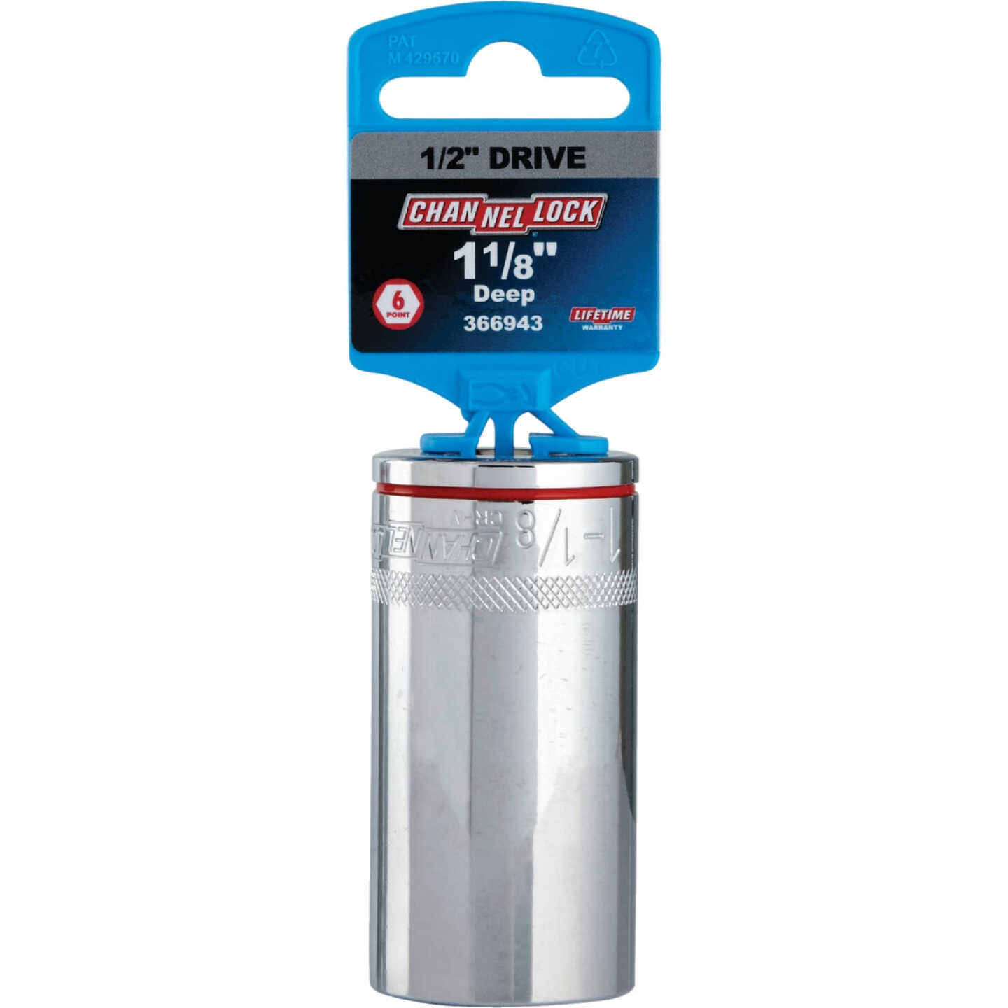Channellock 1/2 In. Drive 1-1/8 In. 6-Point Deep Standard Socket Image 2