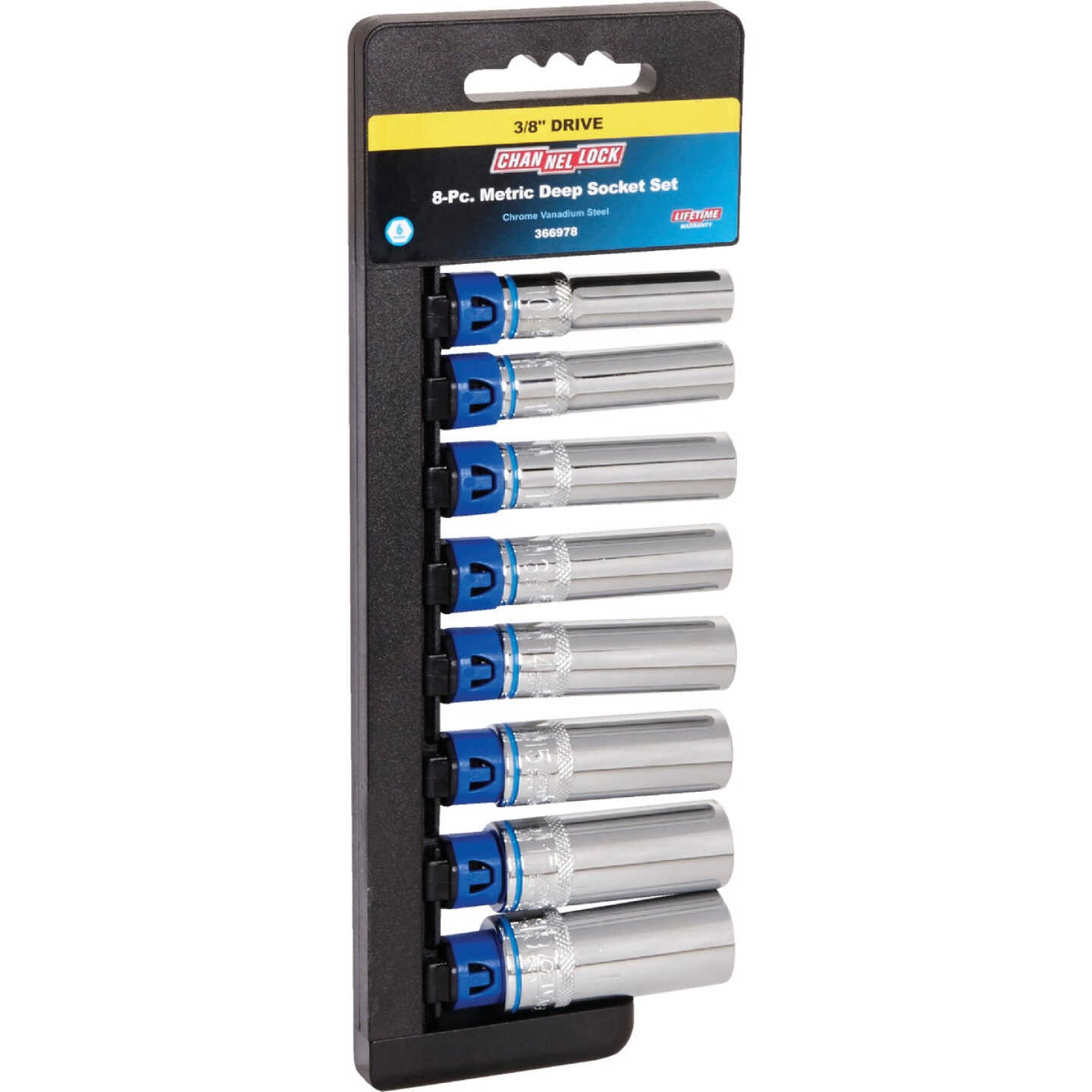 Channellock Metric 3/8 In. Drive 6-Point Deep Socket Set (8-Piece) Image 1