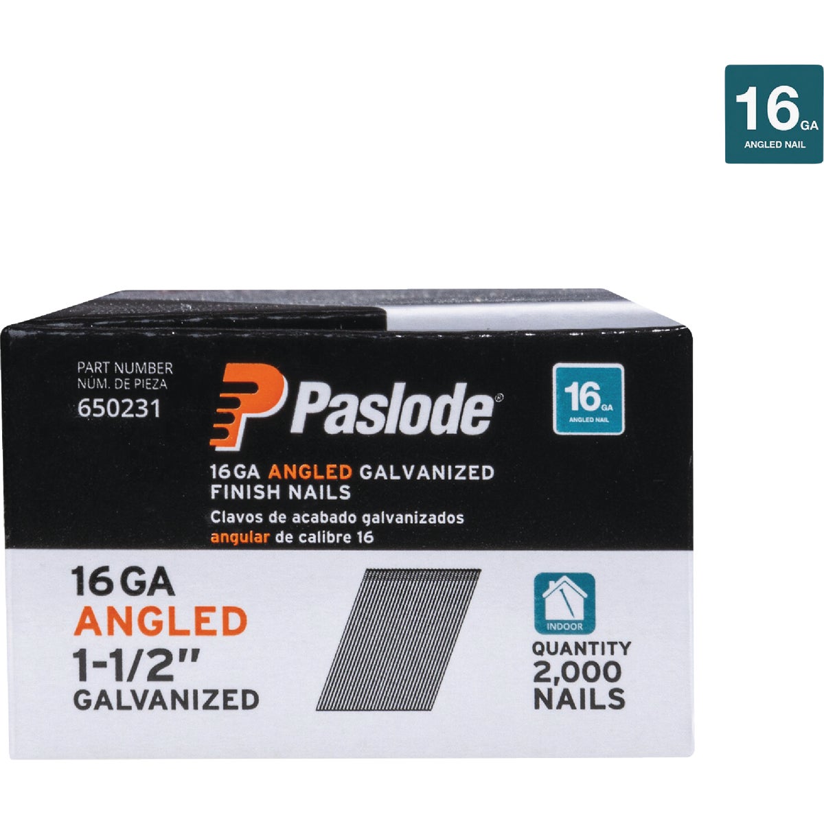 Paslode 1-1/2 In. 16-Gauge 20 Degree Galvanized Angled Finish Nails (2000 Ct.) Image 1