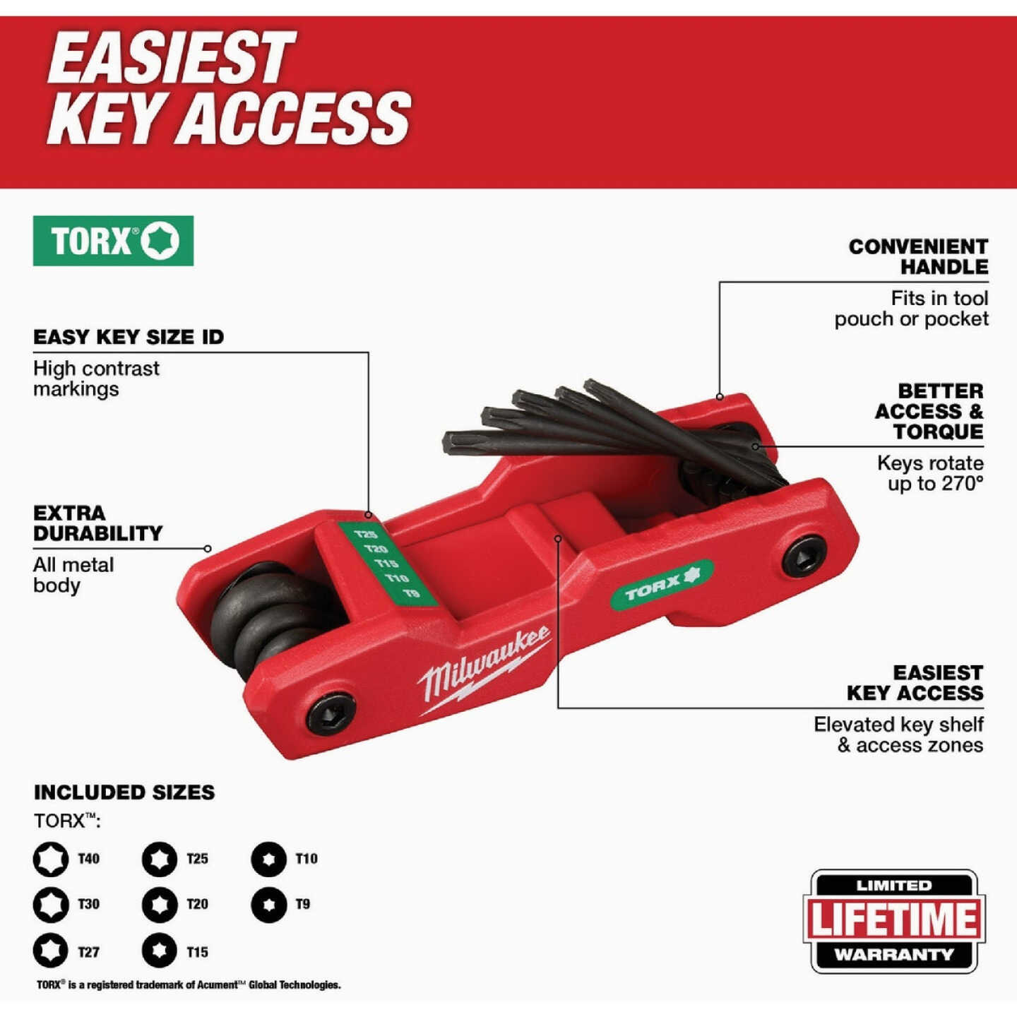 Milwaukee Torx Folding Hex Key Set, 8-Piece Image 2