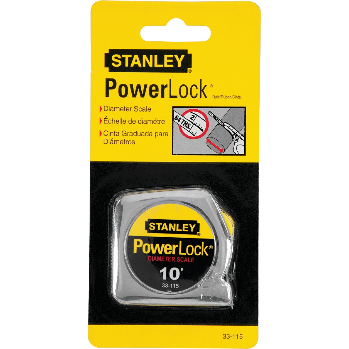 Stanley PowerLock 10 Ft. Pocket Tape Measure with Diameter Scale Image 1