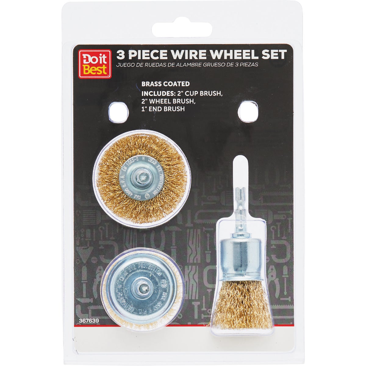 Do it Best Brass Coated Wire Wheel Brush Set (3-Piece)