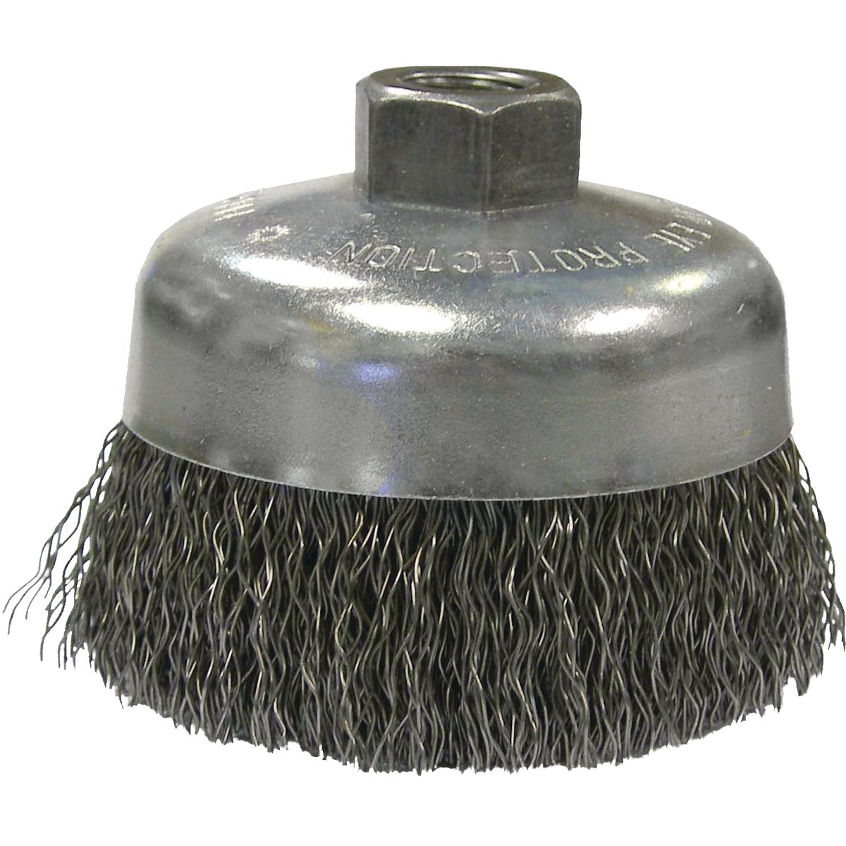 Weiler Vortec 6 In. Crimped 0.02 In. Angle Grinder Wire Brush Image 1