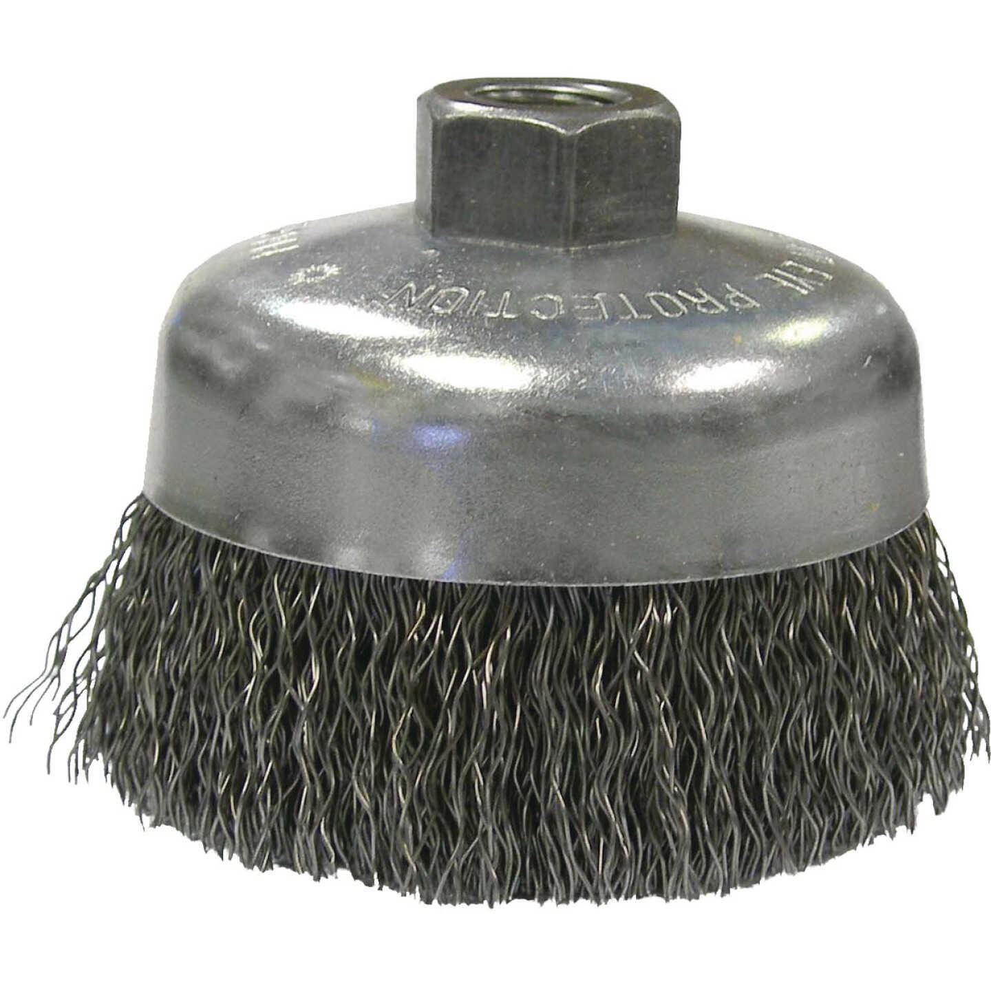 Weiler Vortec 6 In. Crimped 0.02 In. Angle Grinder Wire Brush Image 1