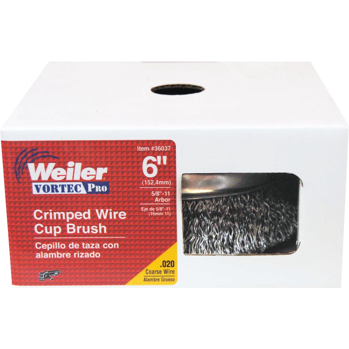 Weiler Vortec 6 In. Crimped 0.02 In. Angle Grinder Wire Brush Image 2