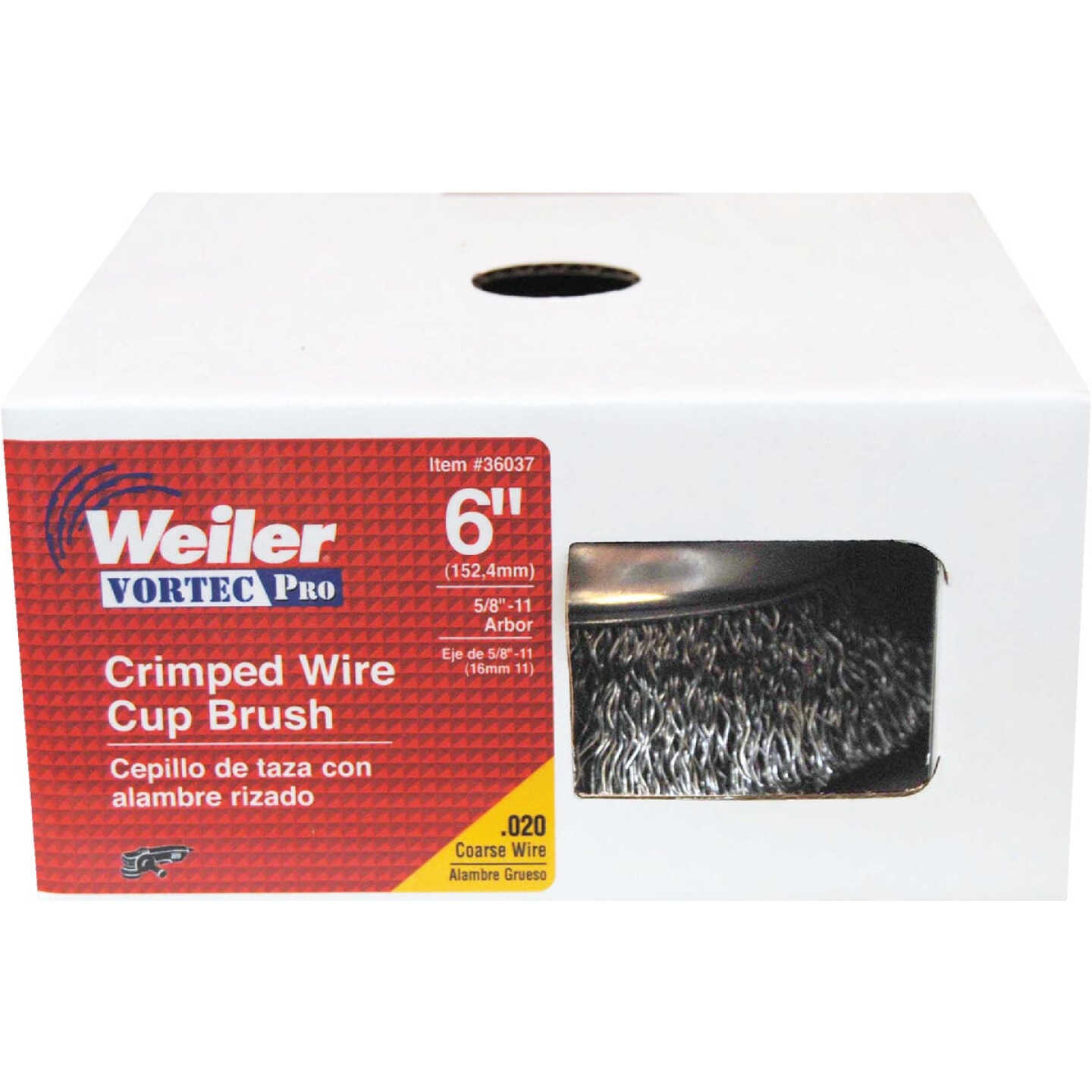 Weiler Vortec 6 In. Crimped 0.02 In. Angle Grinder Wire Brush Image 2