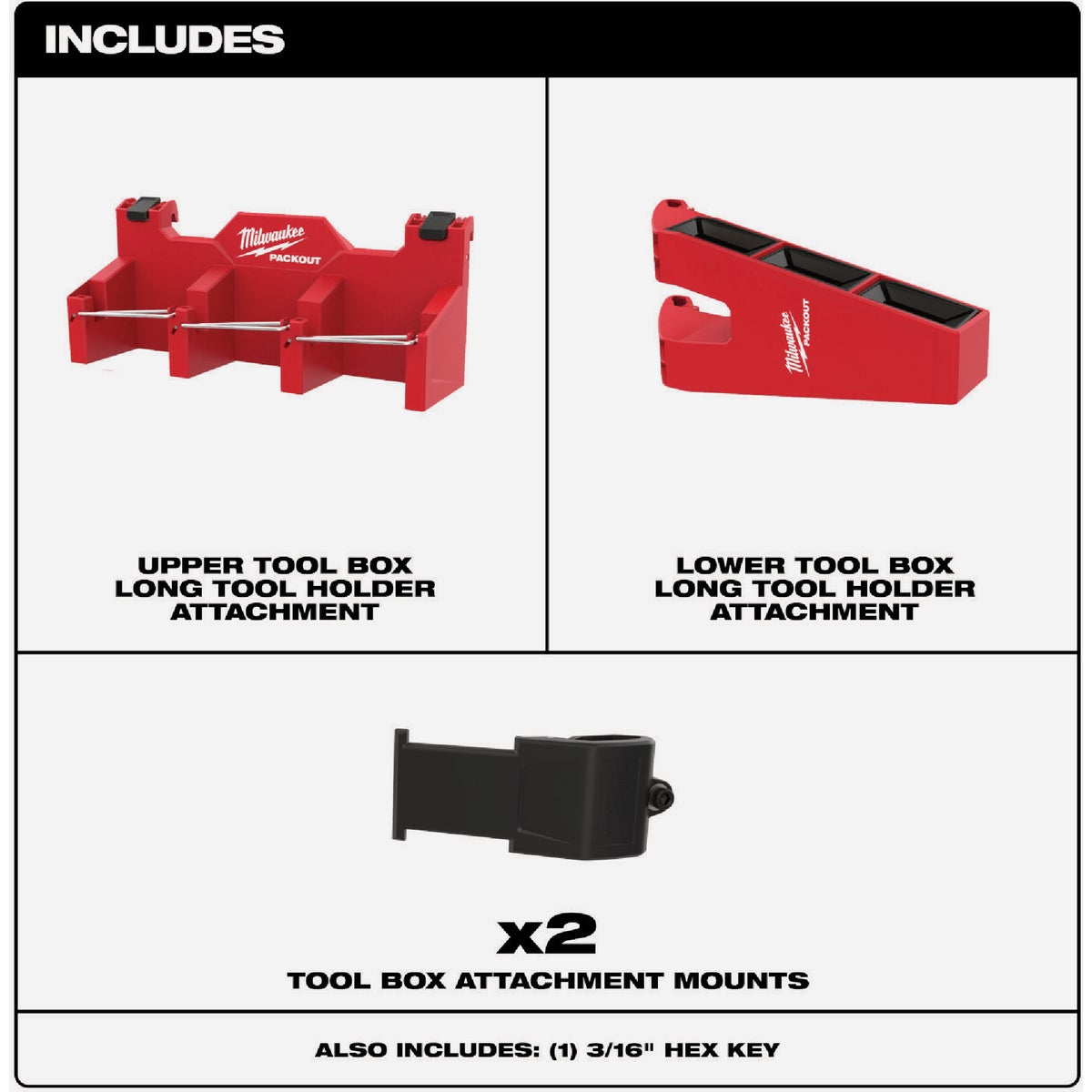Milwaukee PACKOUT Tool Box Long Tool Holder Attachment Image 3