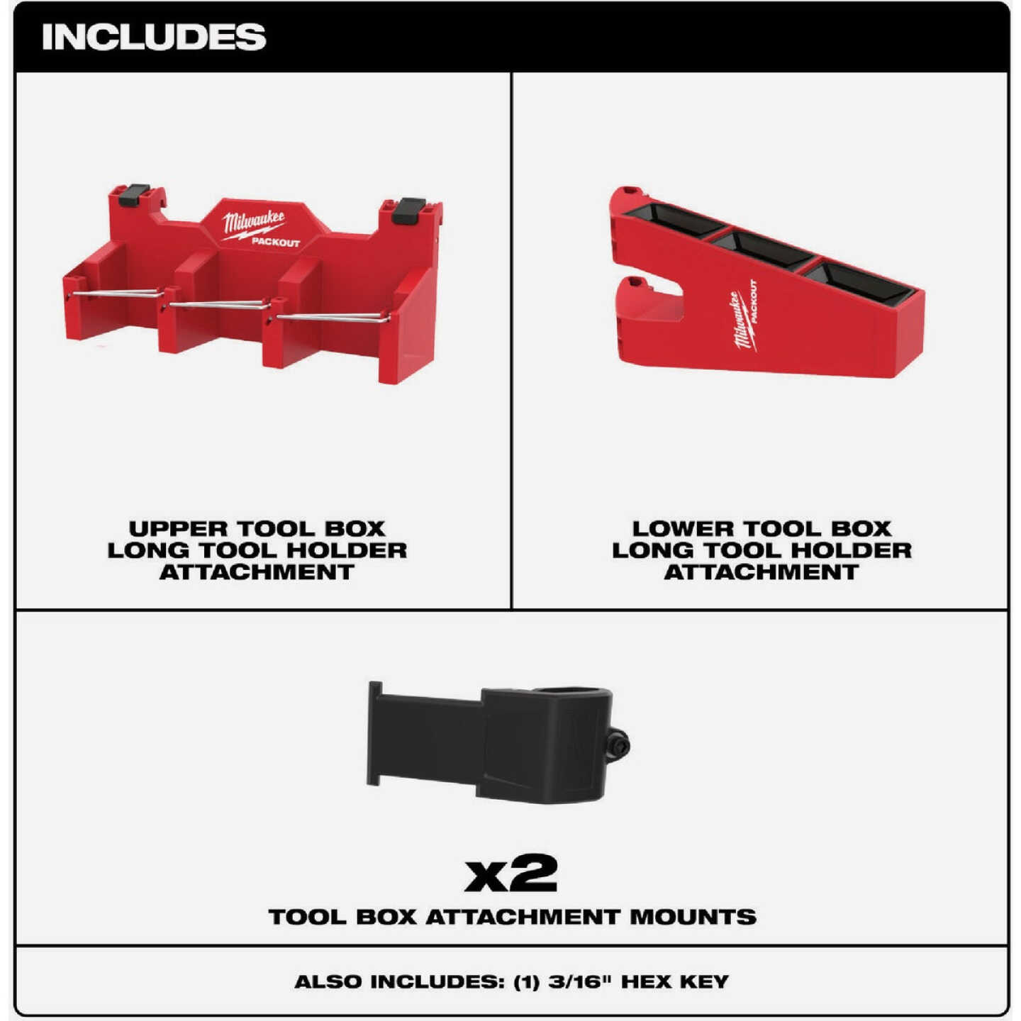 Milwaukee PACKOUT Tool Box Long Tool Holder Attachment Image 3