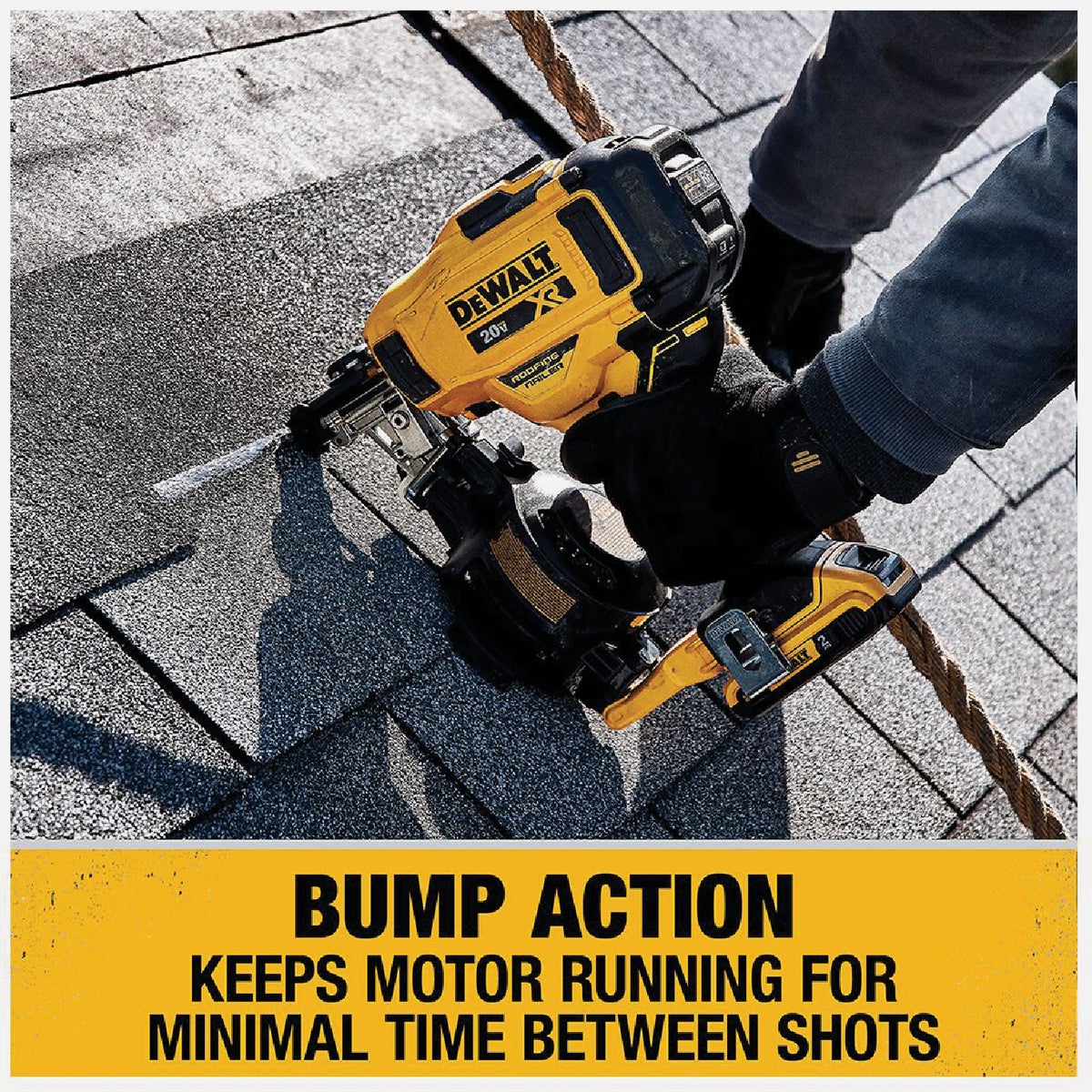 DEWALT 20V MAX Brushless 15 Degree 1-3/4 In. Cordless Coil Roofing Nailer Kit with 2.0 Ah Battery & Charger Image 7