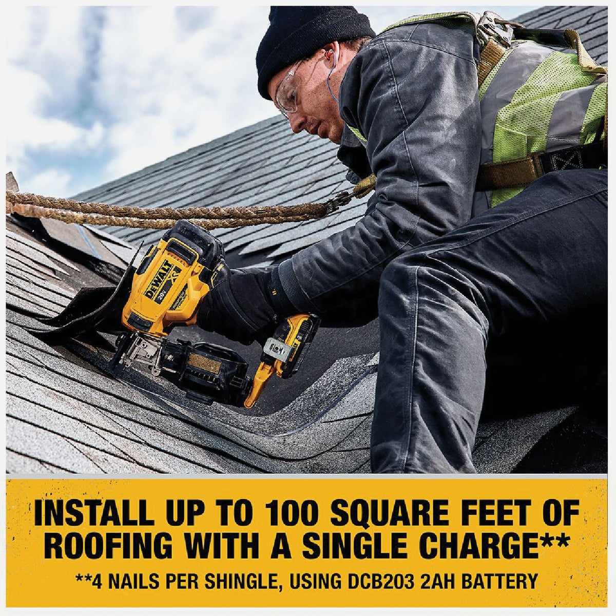 DEWALT 20V MAX Brushless 15 Degree 1-3/4 In. Cordless Coil Roofing Nailer Kit with 2.0 Ah Battery & Charger Image 8