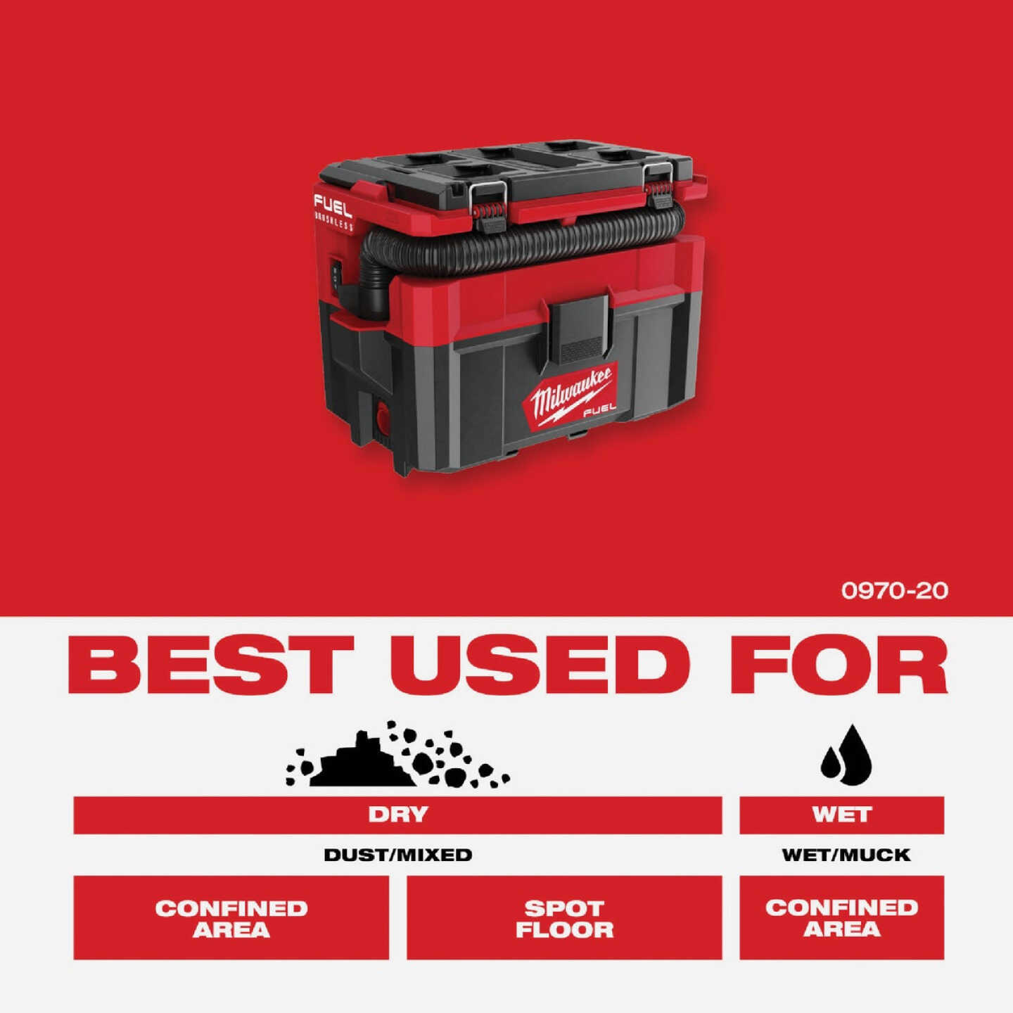 Milwaukee M18 FUEL PACKOUT Brushless 2.5 Gal. Cordless Wet/Dry Vacuum (Tool Only) Image 9