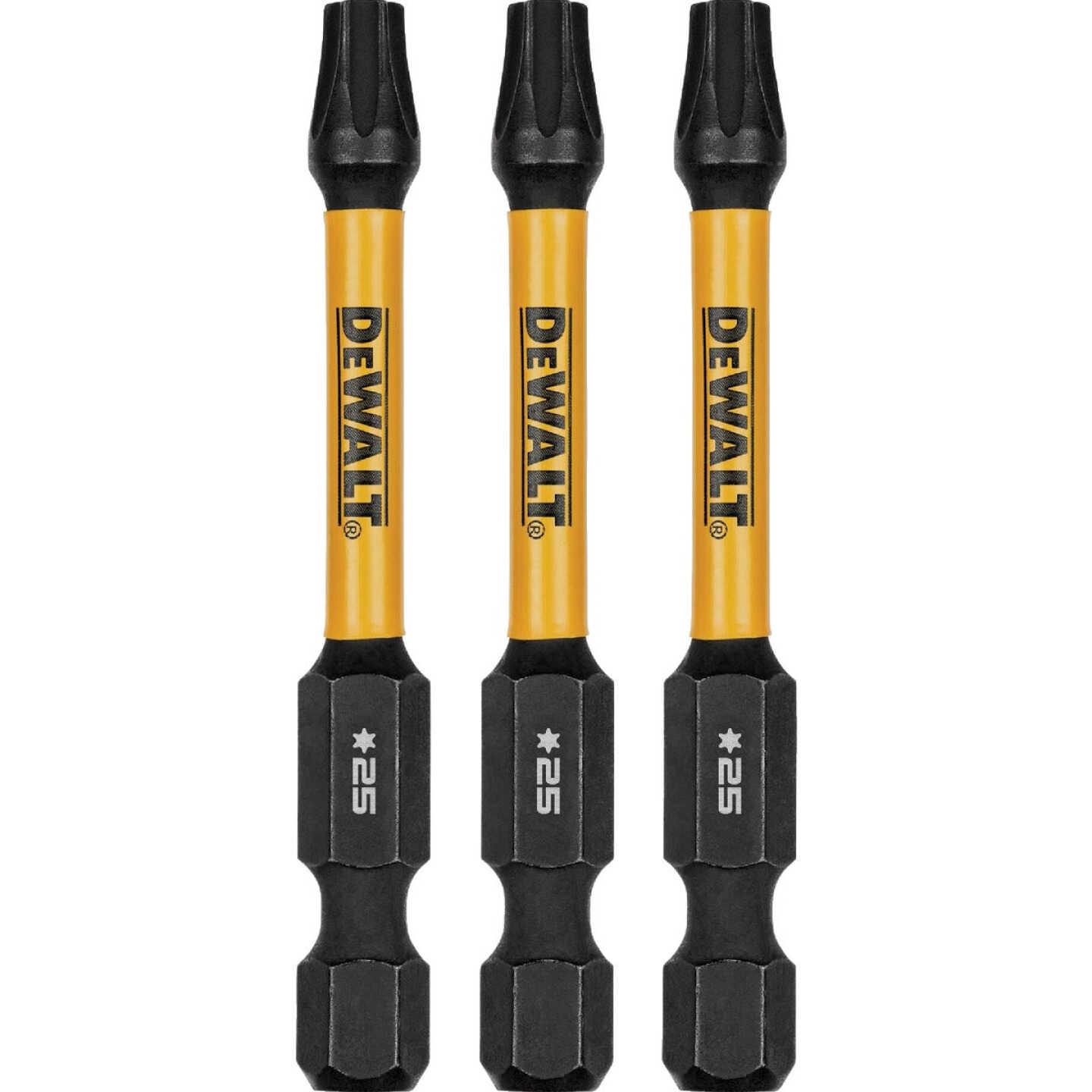 DEWALT FlexTorq 2 In. T25 TORX Impact Screwdriver Bit (3-Pack) Image 1
