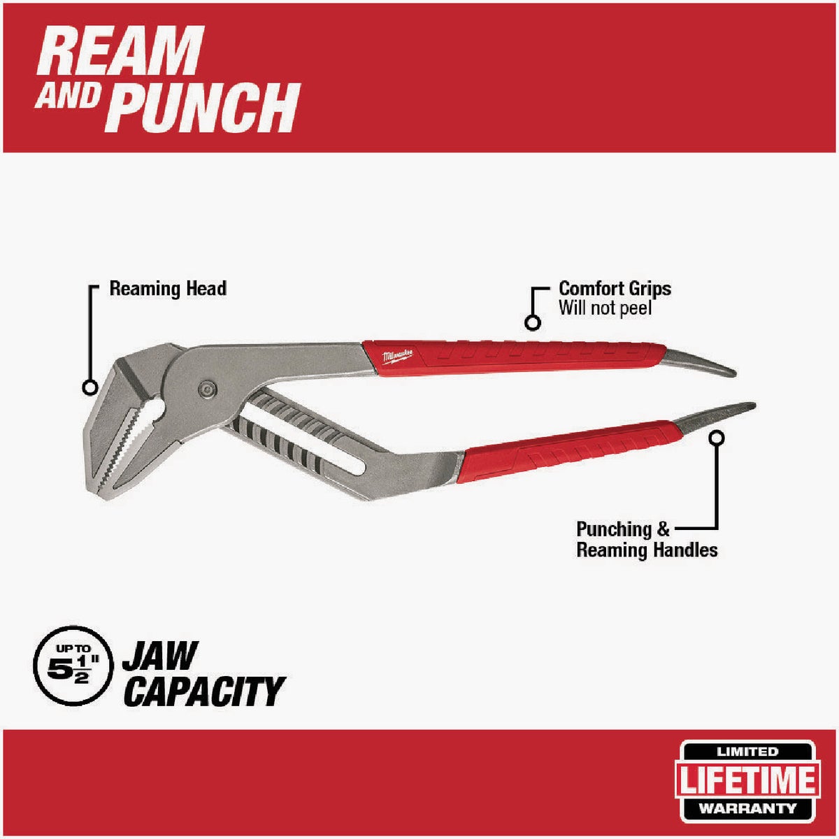 Milwaukee 20 In. Comfort Grip Straight-Jaw Groove Joint Pliers Image 2