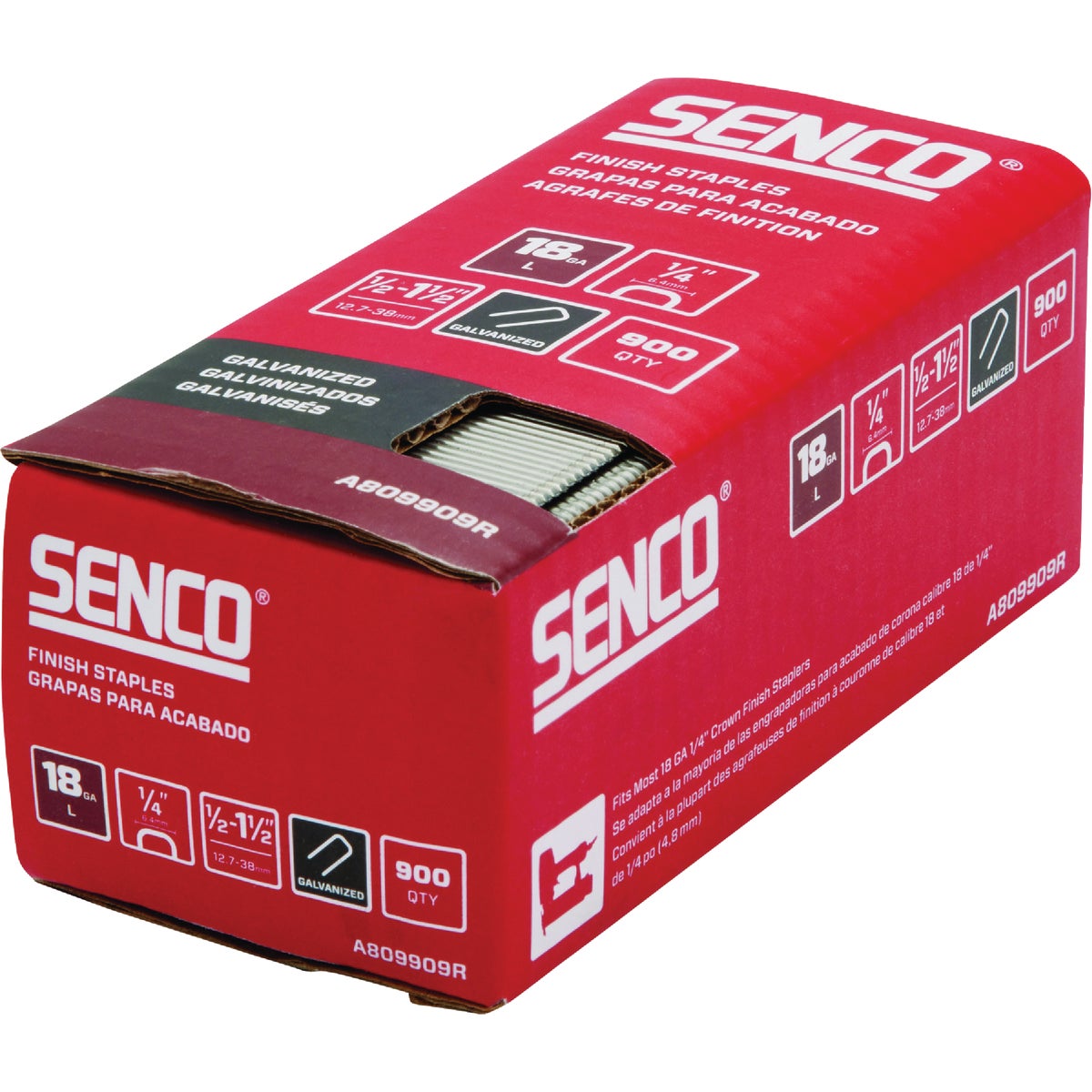 Senco AccuSet 1/4 In. x 1/2 In. to 1 In. 18-Gauge Galvanized Medium Wire Finish Staple Variety Pack (1000 Ct.) Image 2