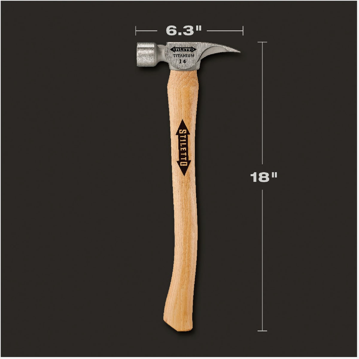 Stiletto 14 Oz. Smooth-Face Framing Hammer with Hickory Handle Image 4