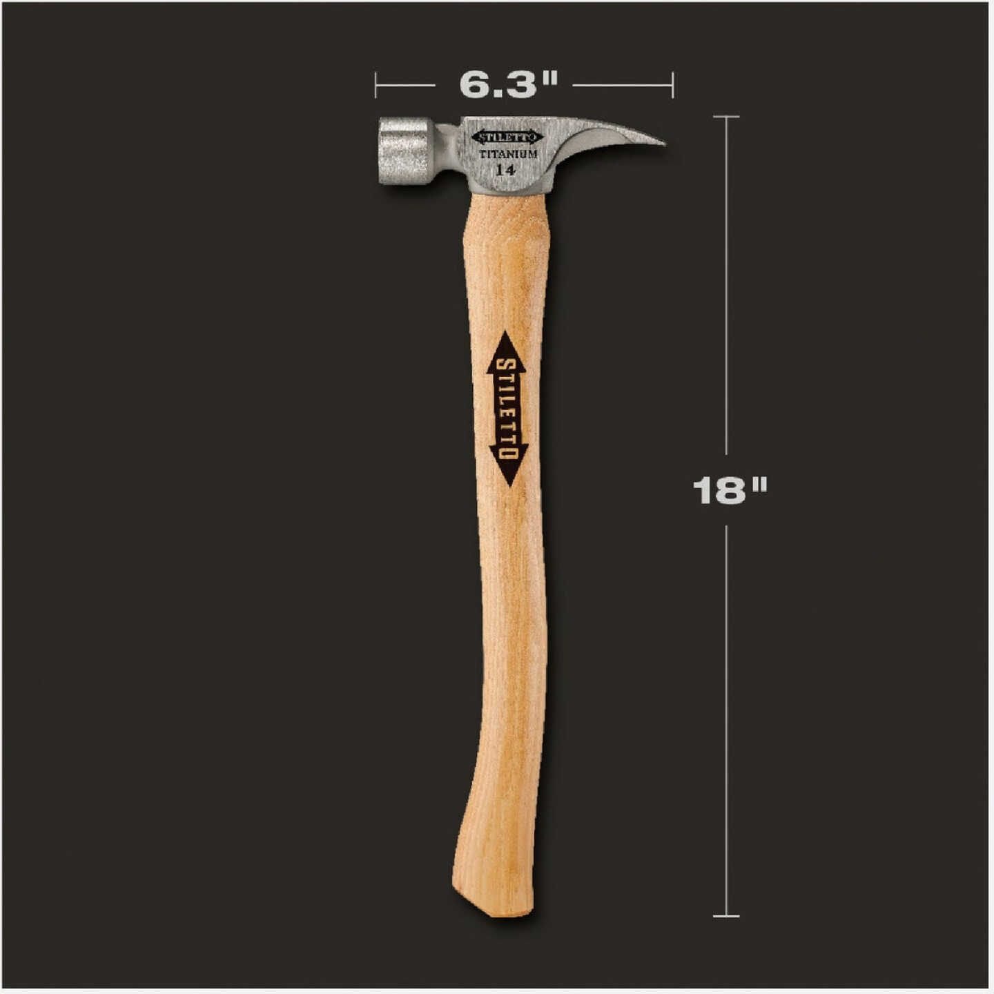 Stiletto 14 Oz. Smooth-Face Framing Hammer with Hickory Handle Image 4