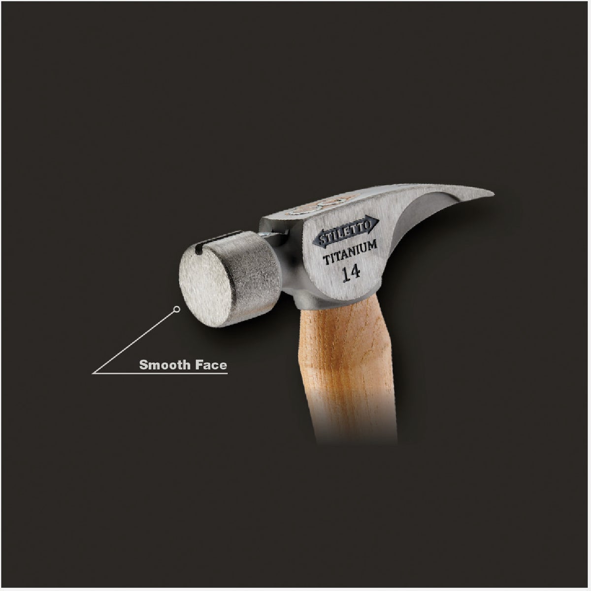 Stiletto 14 Oz. Smooth-Face Framing Hammer with Hickory Handle Image 3