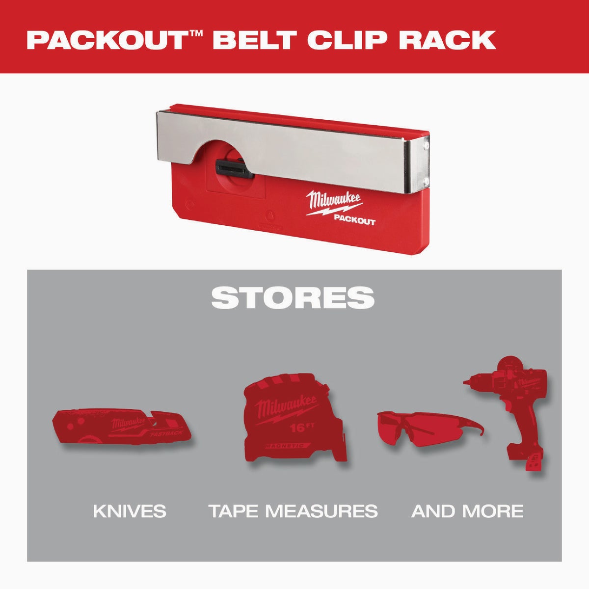 Milwaukee PACKOUT Belt Clip Rack Image 4