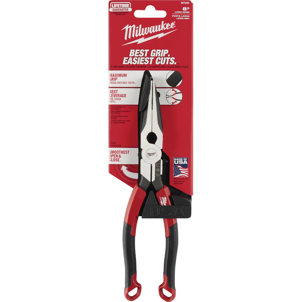 Milwaukee 8 In. Comfort Grip Long Nose Pliers (USA) Image 7