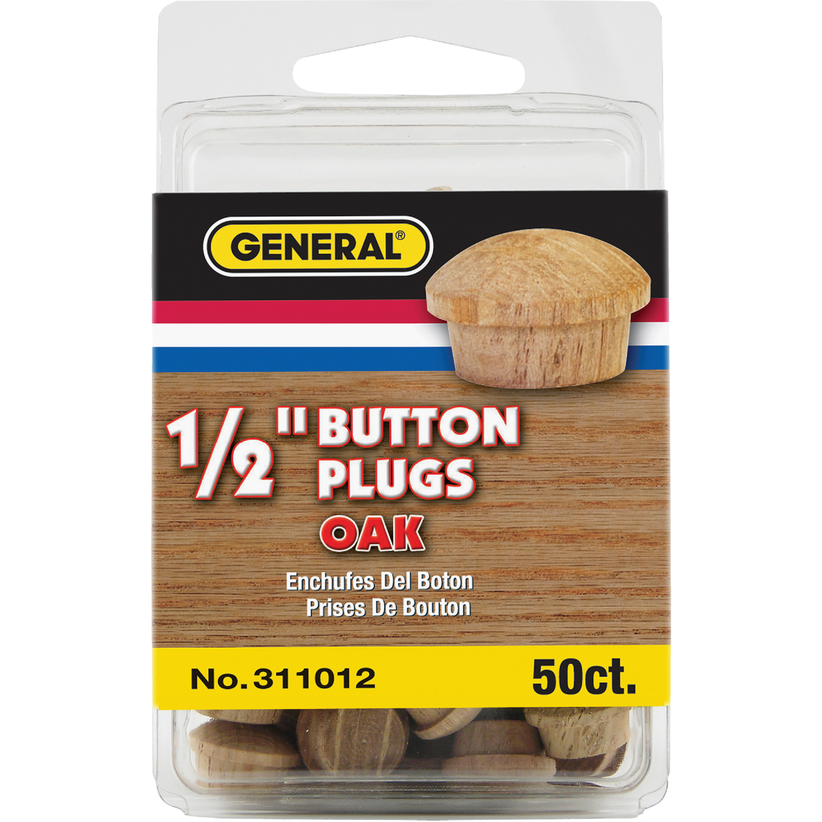 General Tools 1/2 In. Oak Round Head Button Plug (50-Count) Image 2