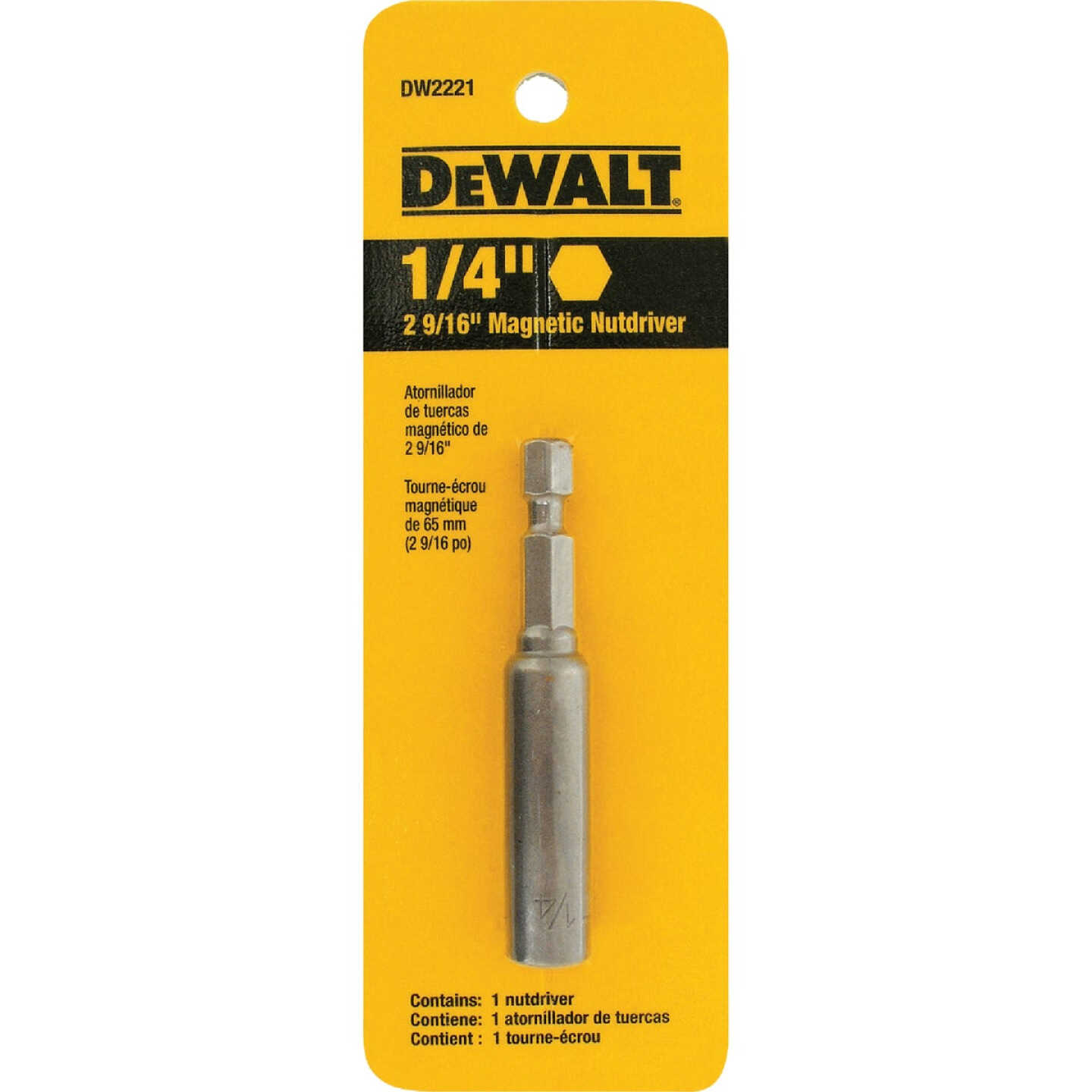 DEWALT 1/4 In. x 2-9/16 In. Magnetic Nutdriver Bit Image 1