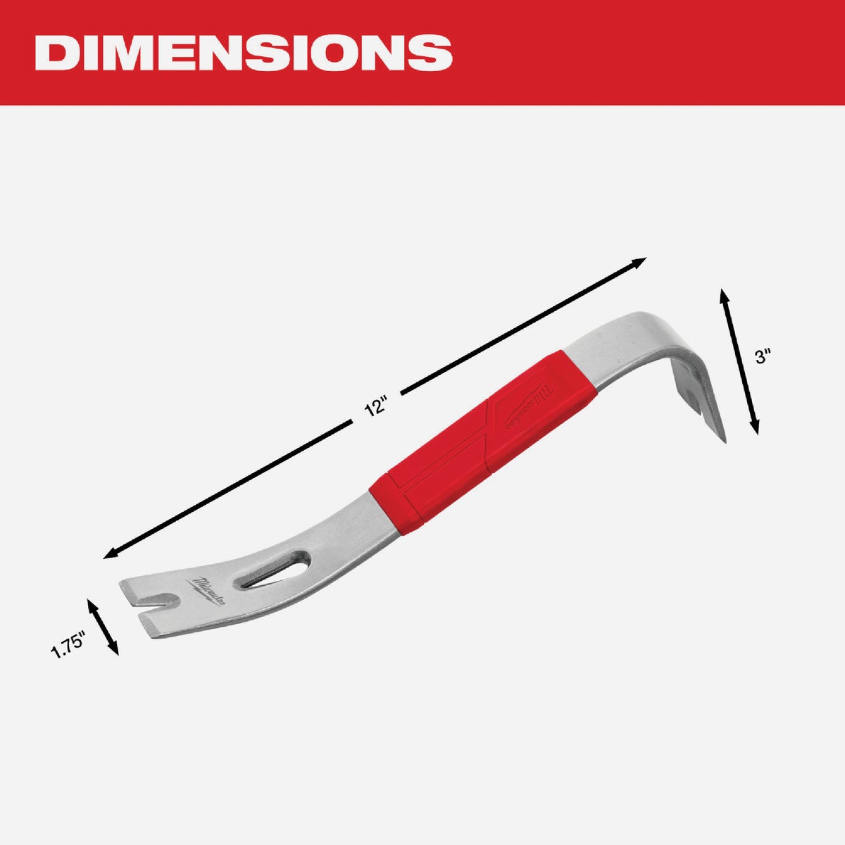 Milwaukee 12 In. L Pry Bar Image 3