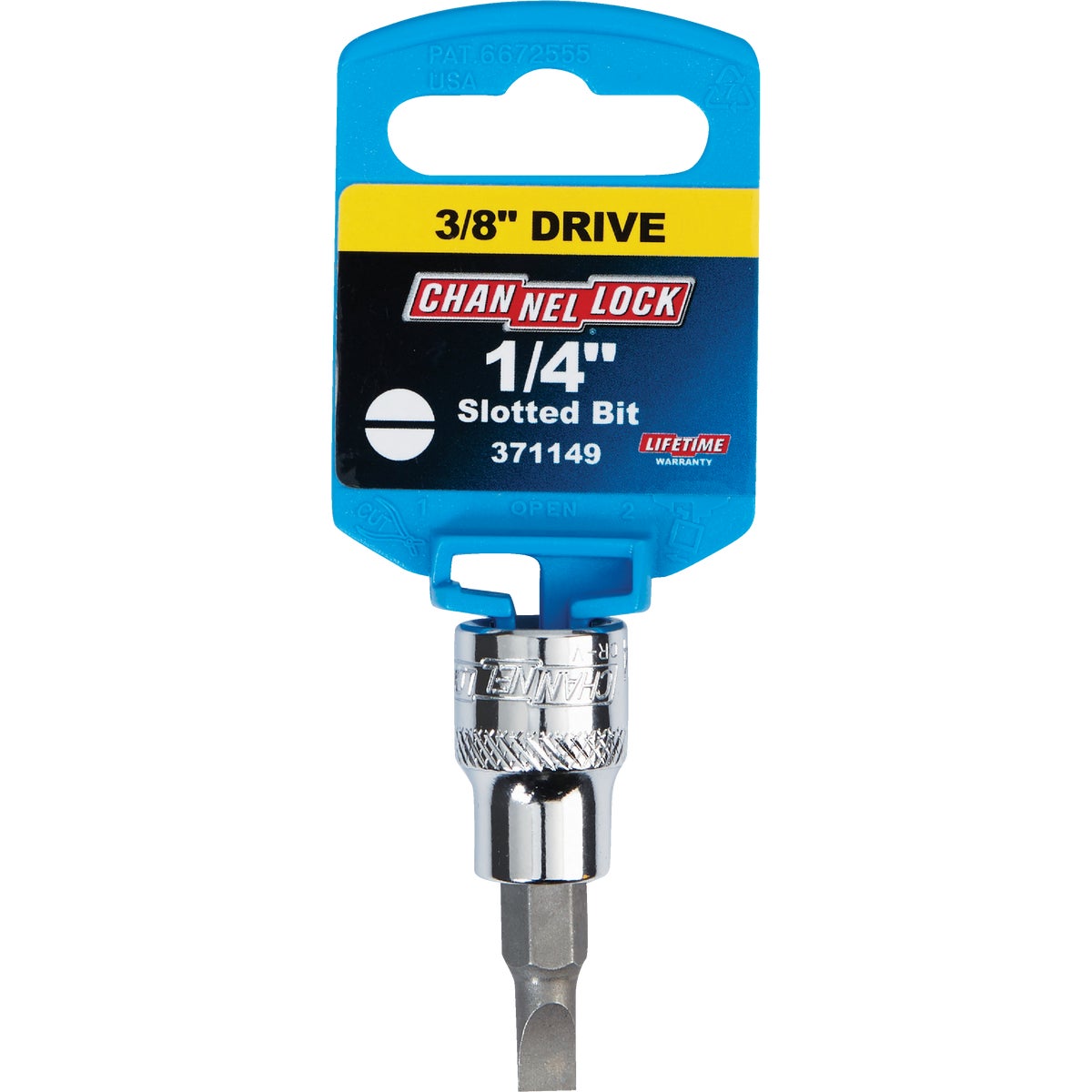 Channellock Standard 3/8 In. Drive 1/4 In. Slotted Screwdriver Bit Socket Image 2