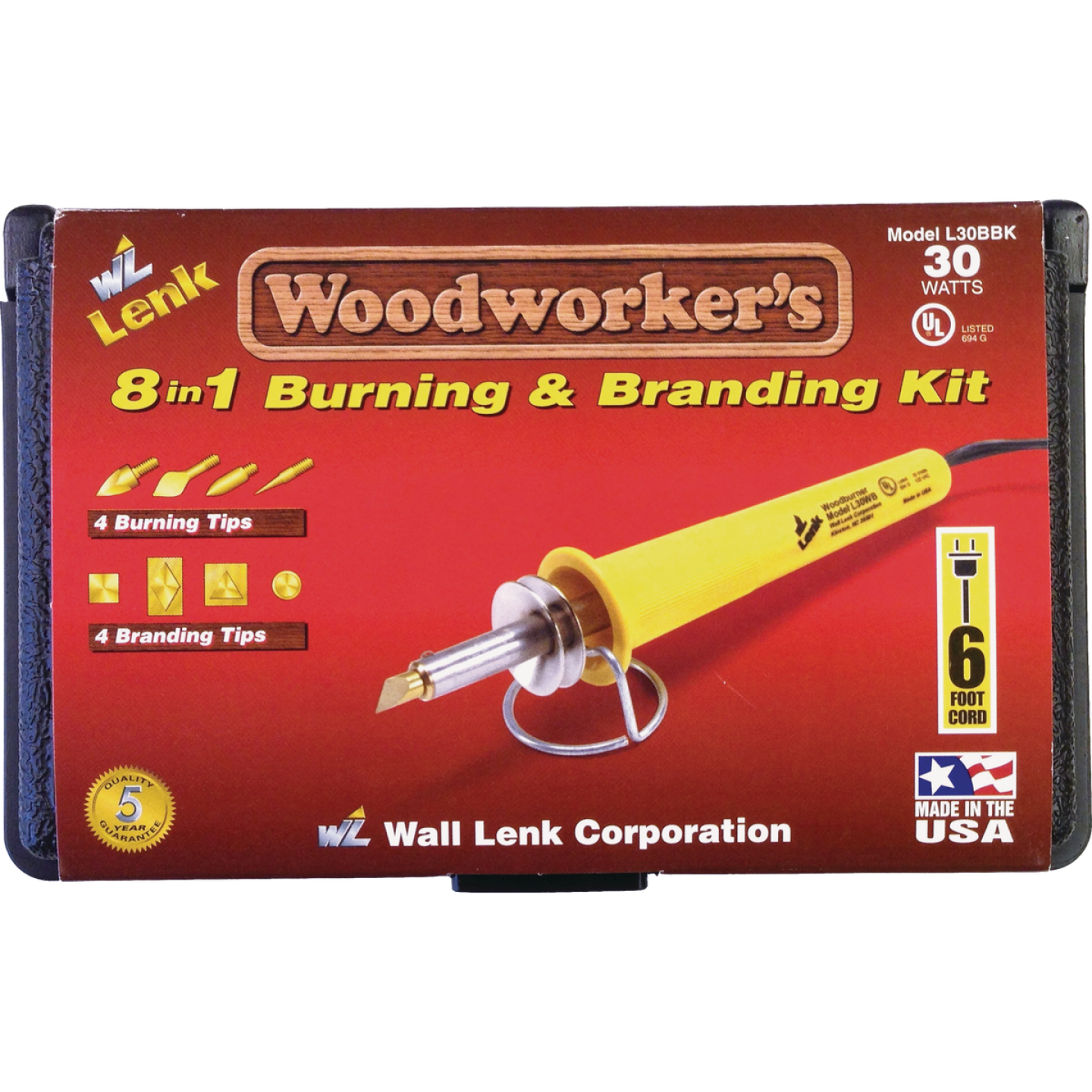 Wall Lenk Woodworker's 30W 8-in-1 Branding & Wood Burning Kit Image 1