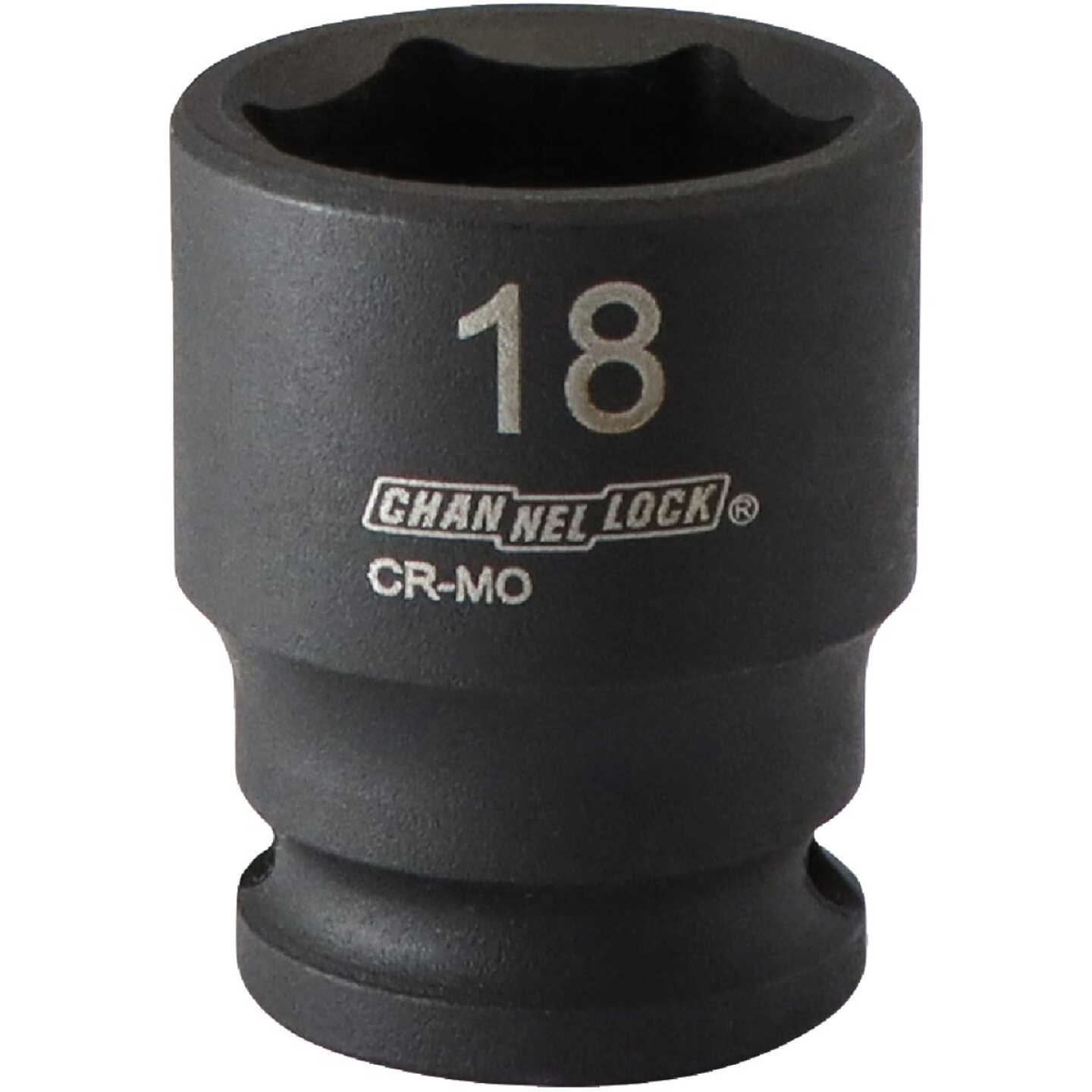 Channellock 3/8 In. Drive 18 mm 6-Point Shallow Metric Impact Socket Image 1