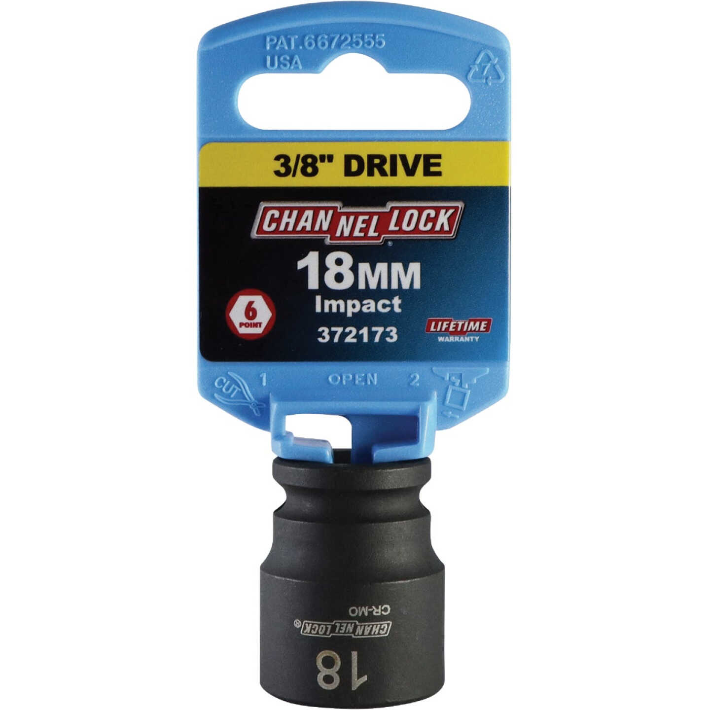 Channellock 3/8 In. Drive 18 mm 6-Point Shallow Metric Impact Socket Image 2