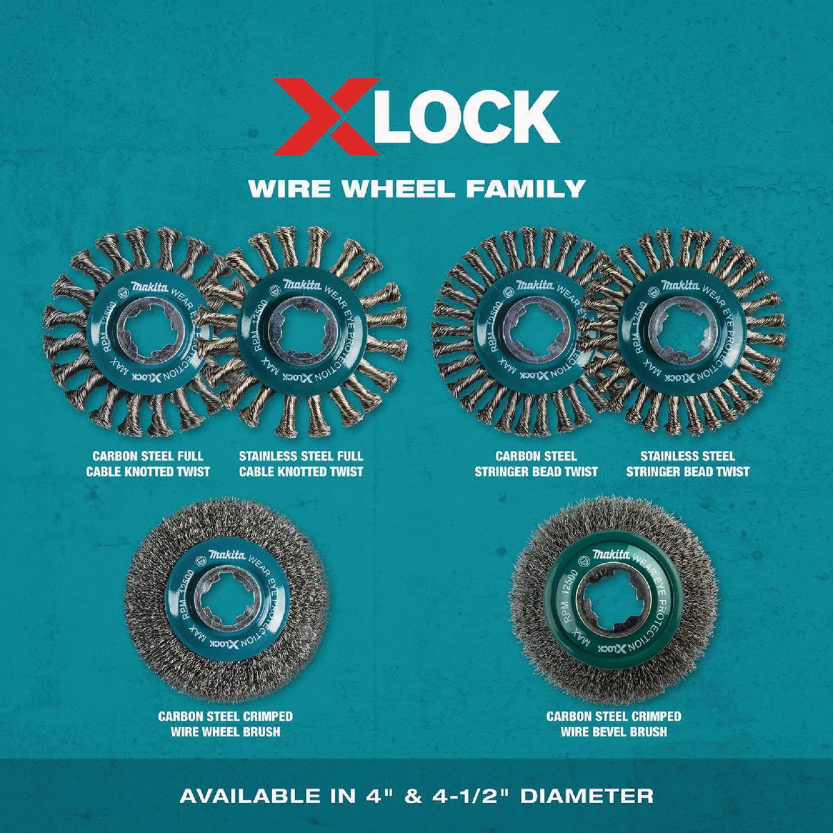 Makita X-LOCK 4-1/2 In. Stringer Bead Twist Carbon Steel Angle Grinder Wire Wheel Image 7