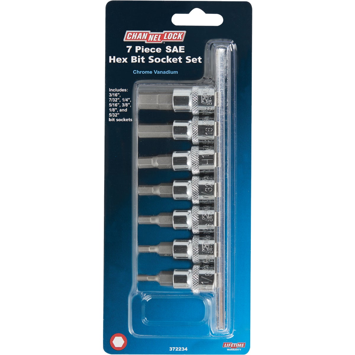 Channellock SAE 3/8 In. Drive 6-Point Hex Bit Socket Set (7-Piece) Image 3