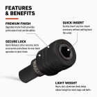 Railer Bit Holder Keychain with (5) Black Hex Shank Bit Holders Image 2