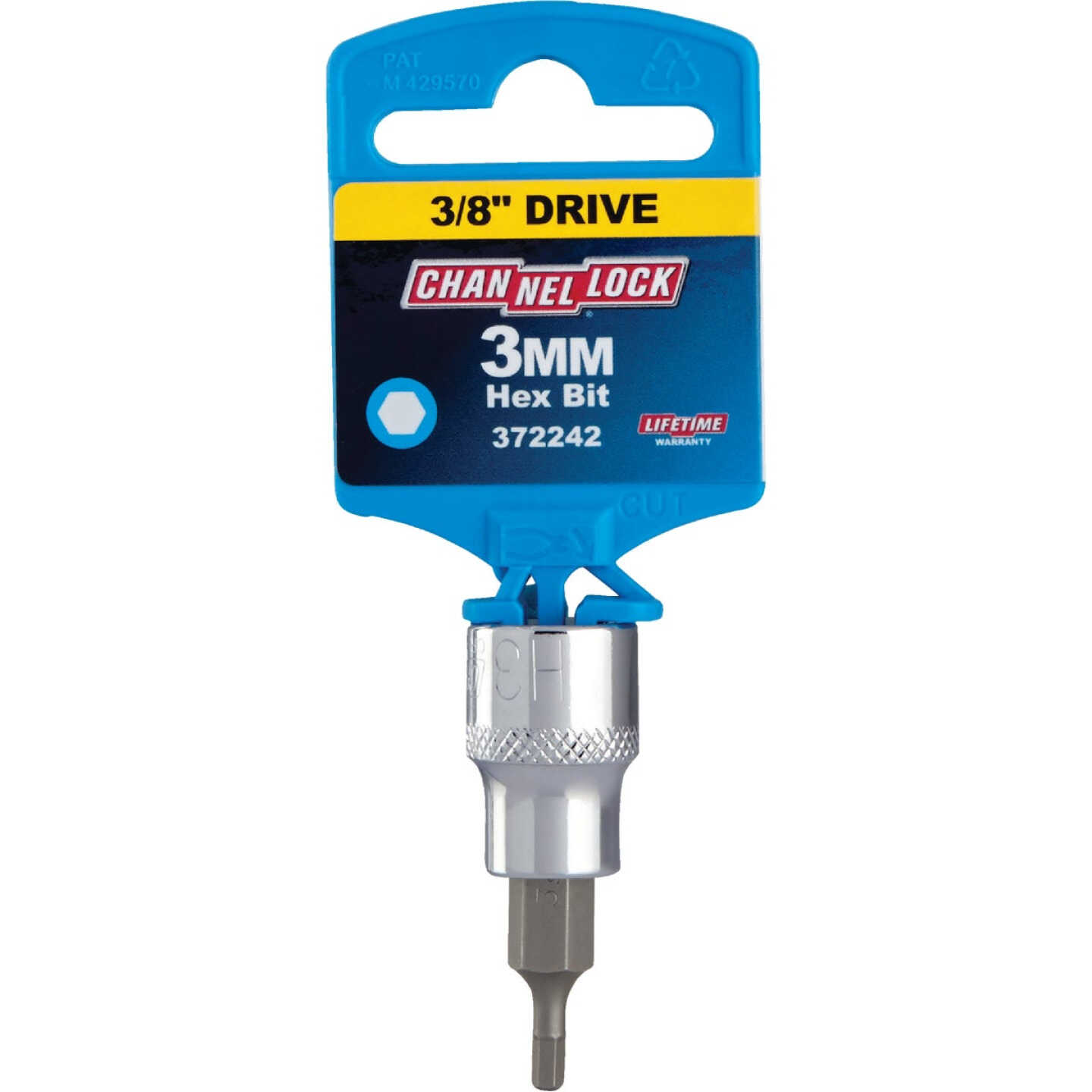 Channellock 3/8 In. Drive 3 mm 6-Point Metric Hex Bit Socket Image 2