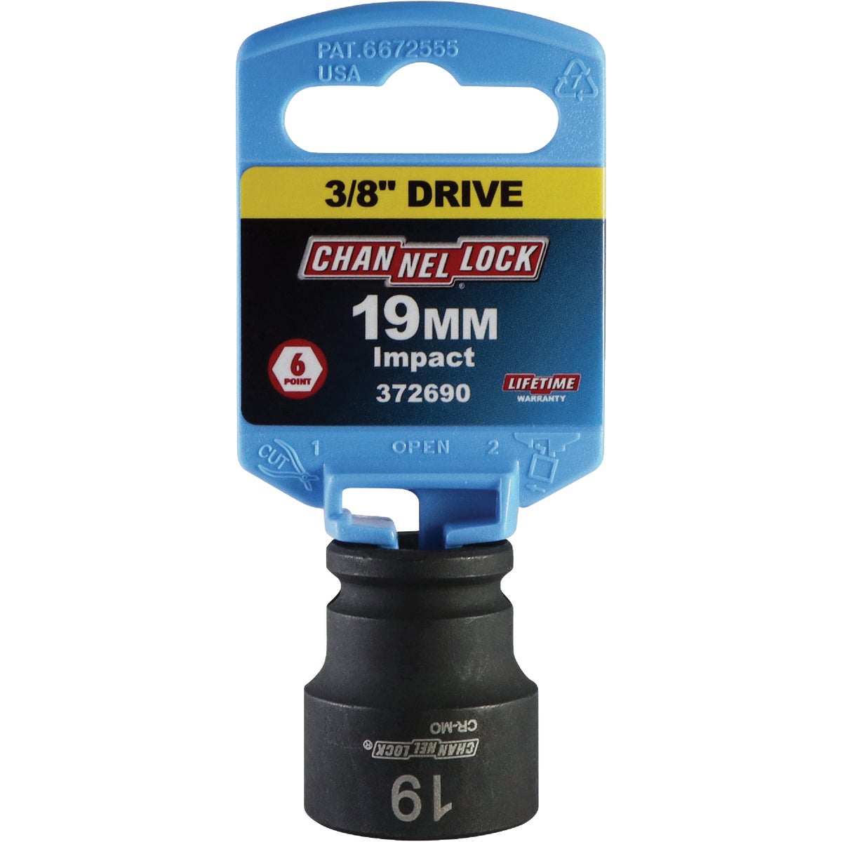 Channellock 3/8 In. Drive 19 mm 6-Point Shallow Metric Impact Socket Image 2