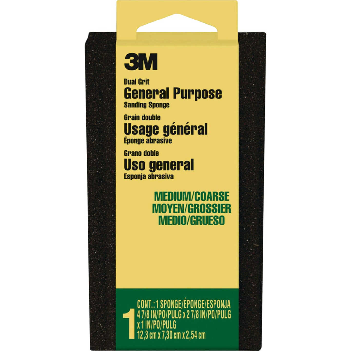 3M 2-7/8 In. x 4-7/8 In. x 1 In. Large Area Sanding Sponge, Medium/Course Image 1