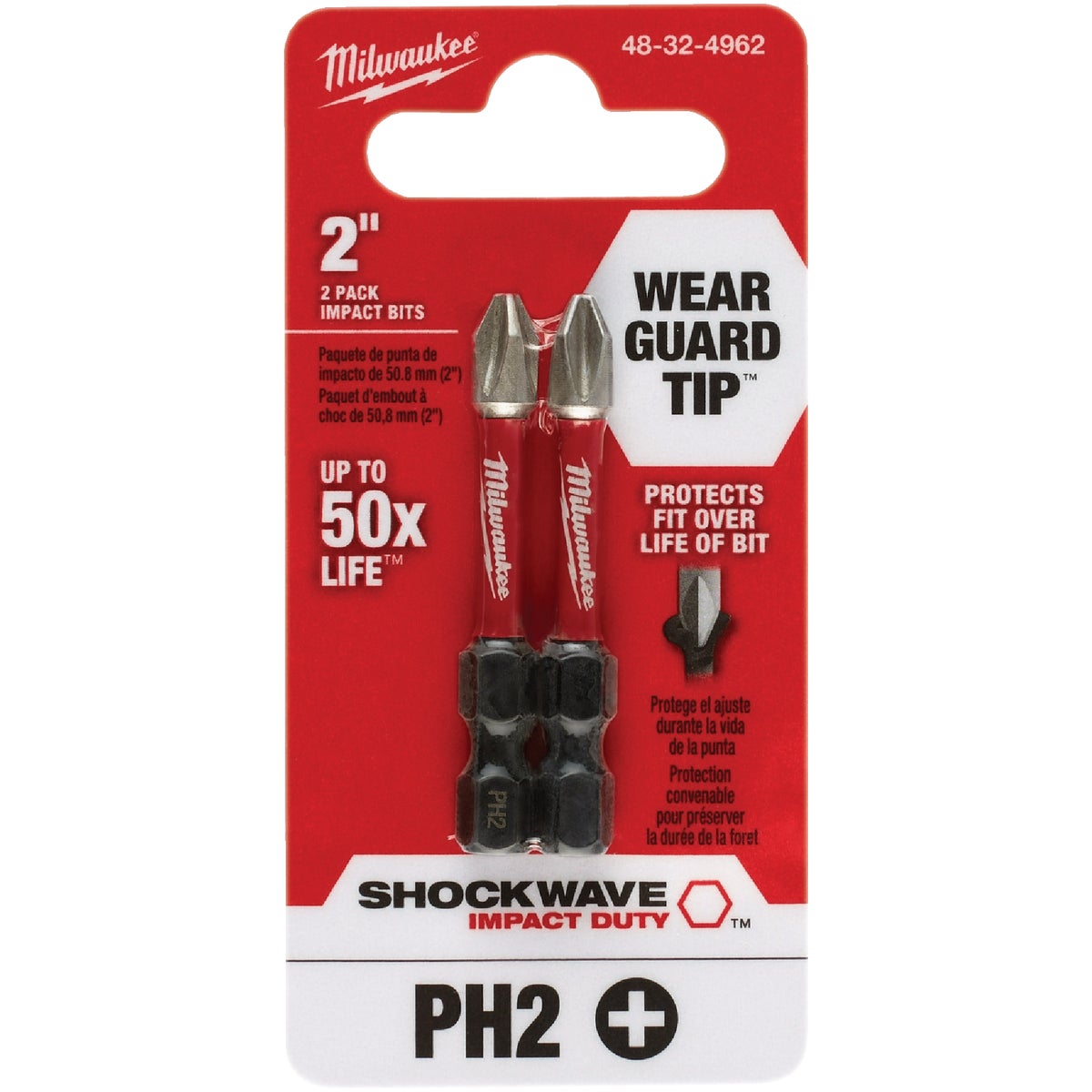 Milwaukee SHOCKWAVE #2 Phillips 2 In. Impact Duty Screwdriver Bit (2-Pack) Image 7