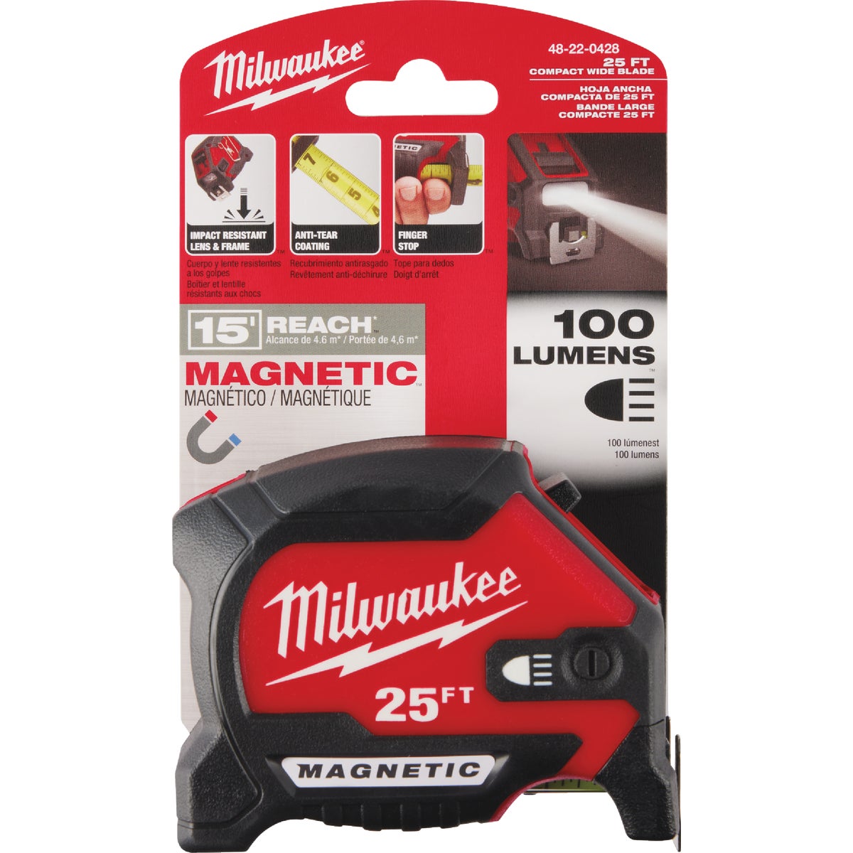 Milwaukee 25 Ft. Magnetic Tape Measure with LED Light Image 7
