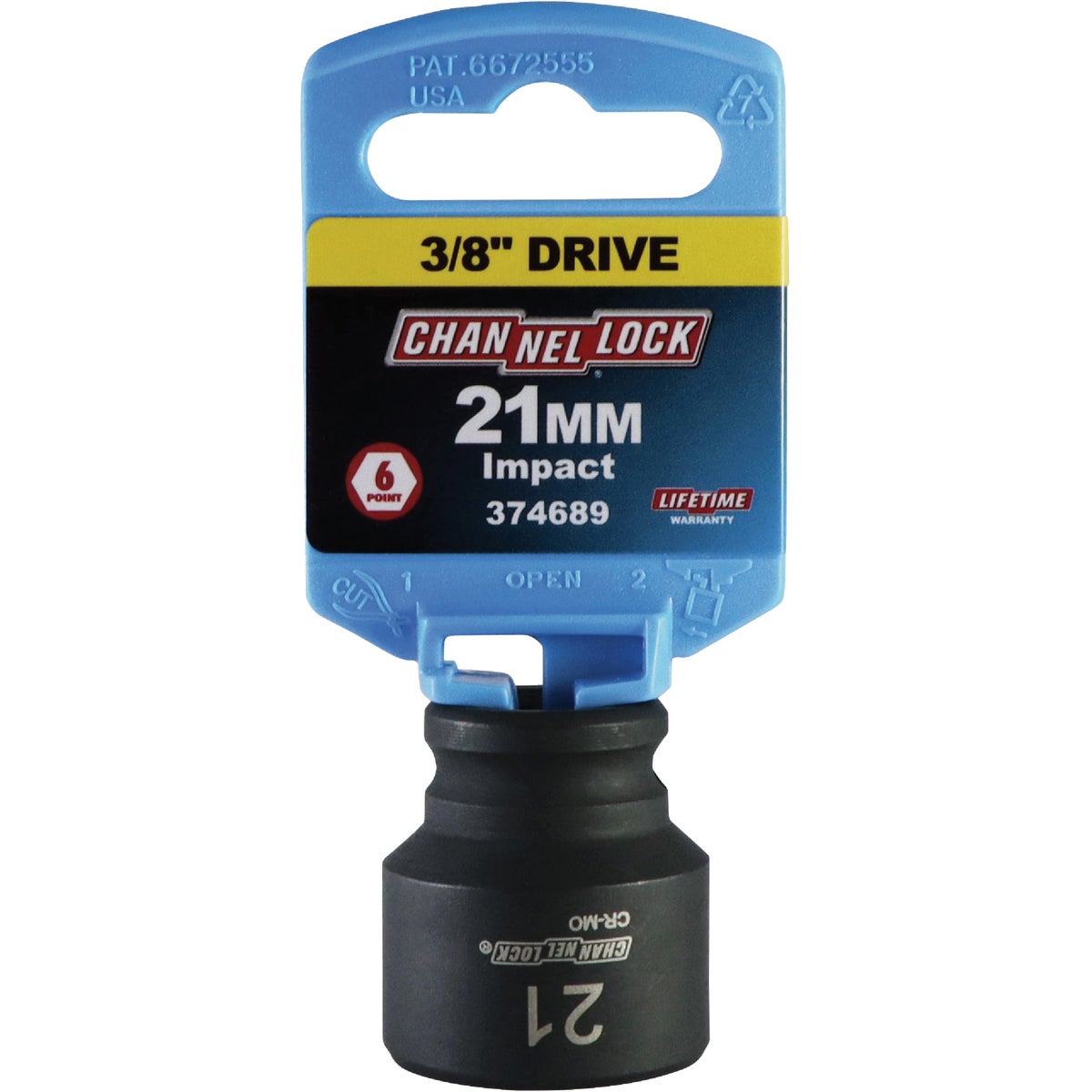 Channellock 3/8 In. Drive 21 mm 6-Point Shallow Metric Impact Socket Image 2